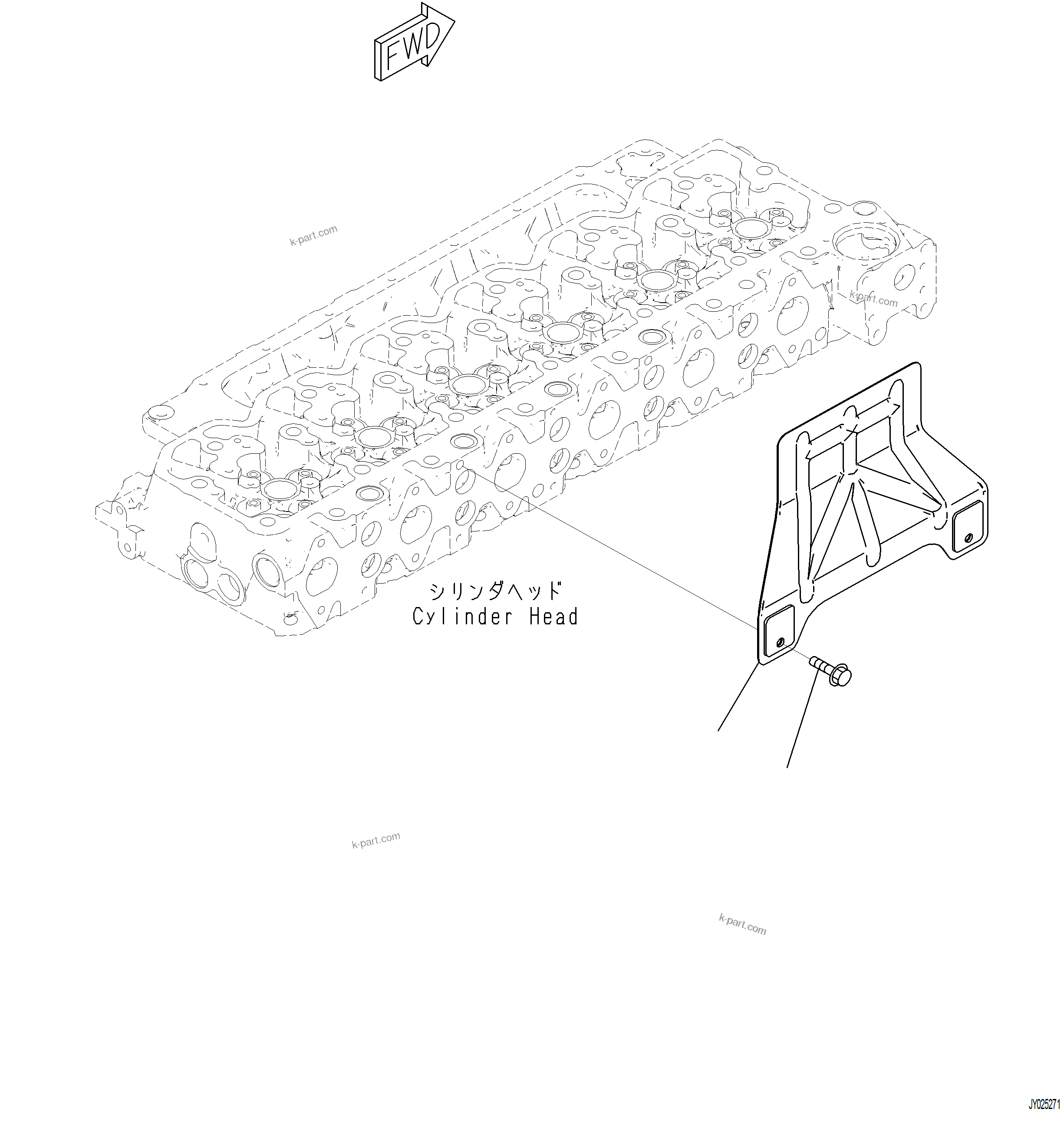 Komatsu parts book diagram for PC230F-11 SN A20700-UP: ASH00-001001 HEAT SHIELD