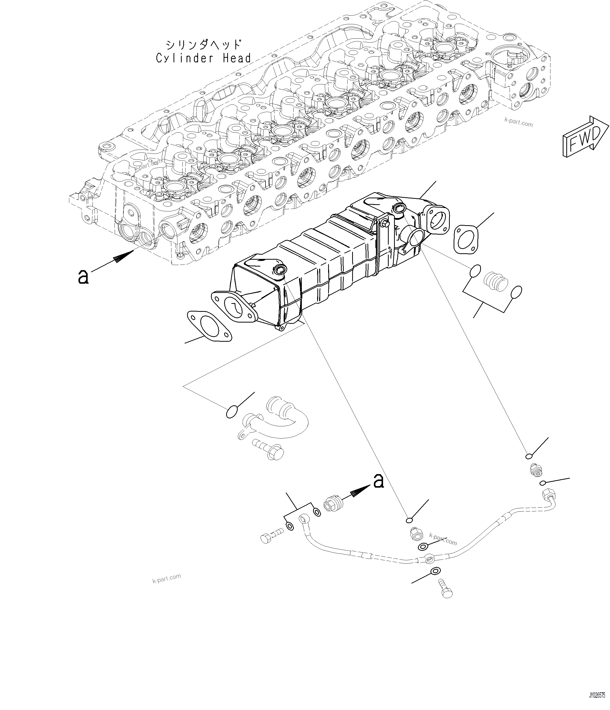 Komatsu parts book diagram for PC230F-11 SN A20700-UP: A1559-001001 EXHAUST GAS RE-CIRCULATION (EGR) COOLER