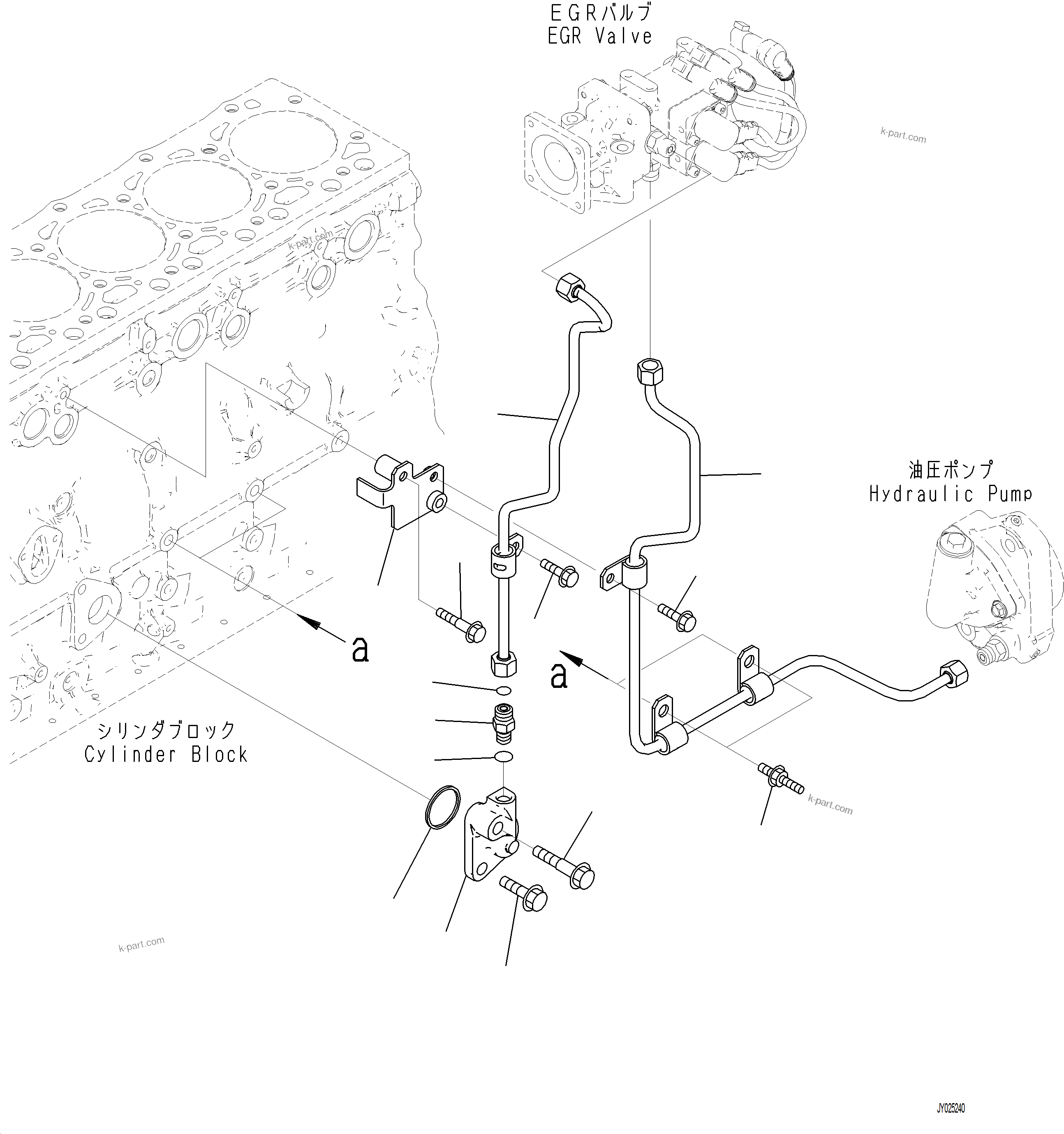 Komatsu parts book diagram for PC230F-11 SN A20700-UP: AHD20-001001 HYDRAULIC PUMP PIPING