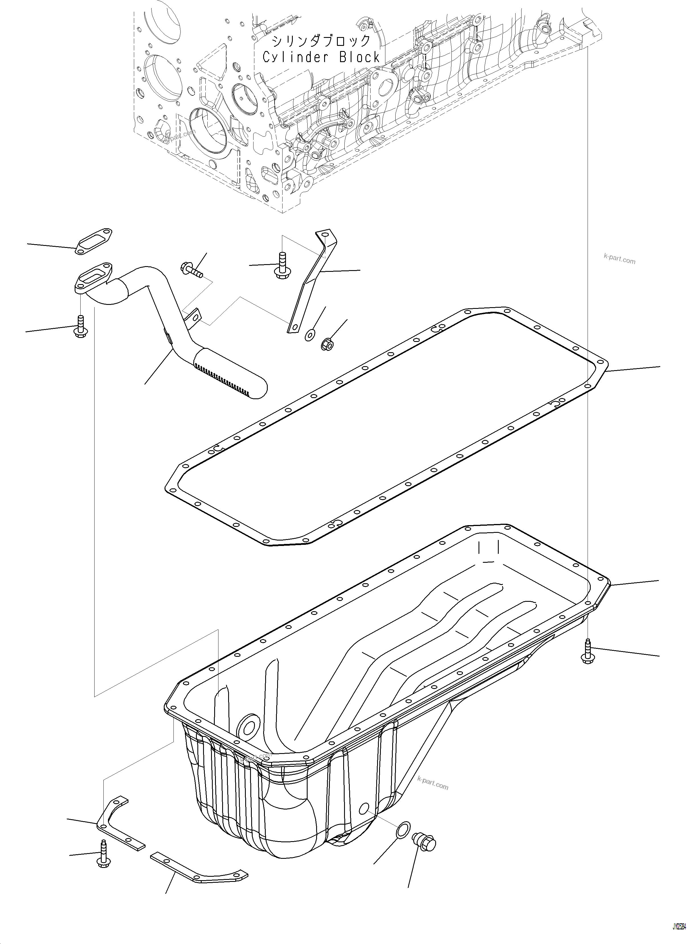 Komatsu parts book diagram for PC230F-11 SN A20700-UP: AOP10-001001 ENGINE OIL PAN