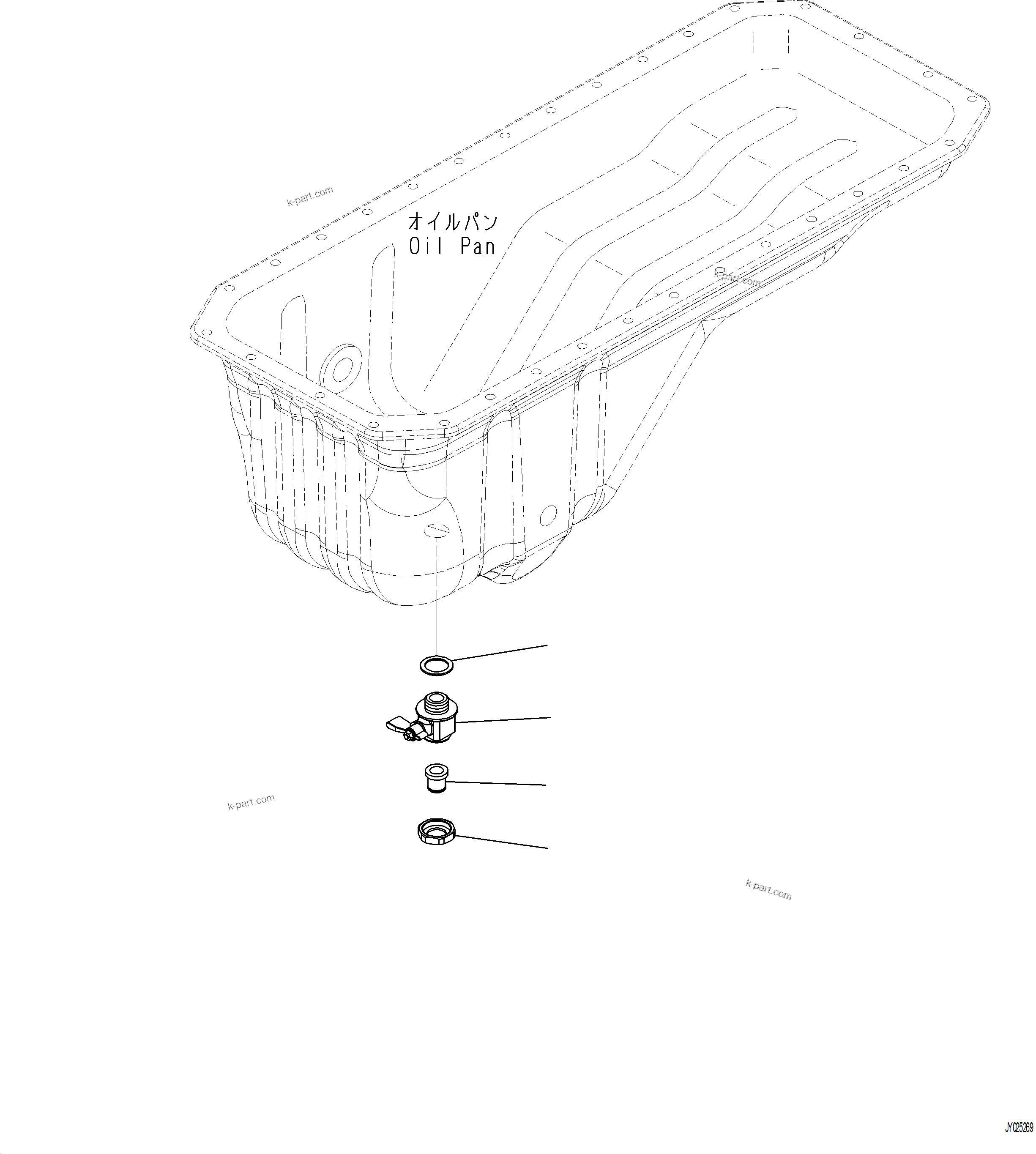 Komatsu parts book diagram for PC230F-11 SN A20700-UP: ARD00-001001 ENGINE OIL PAN DRAIN