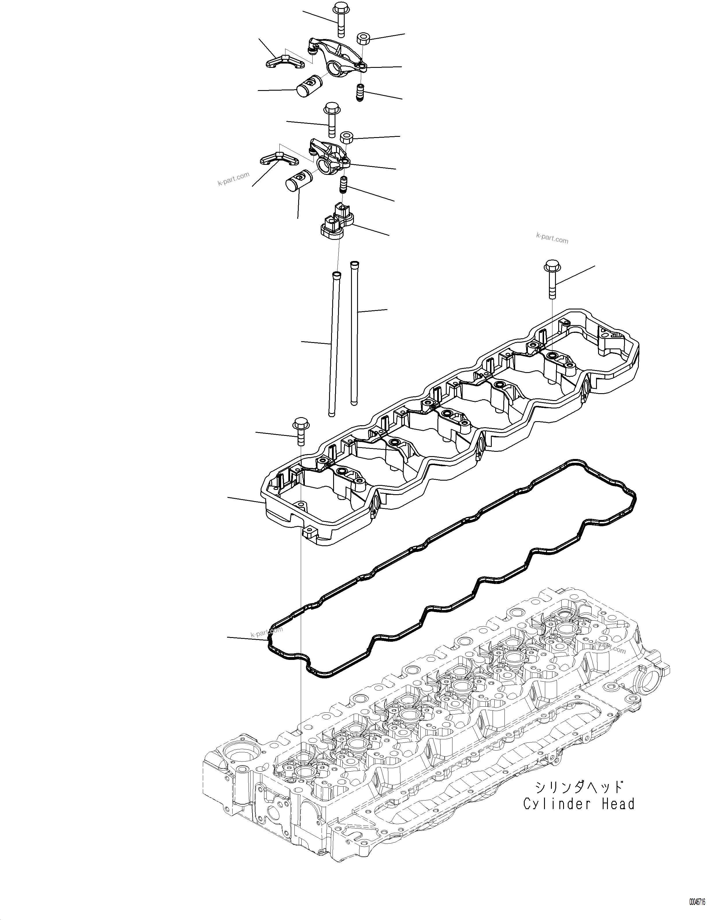 Komatsu parts book diagram for PC230F-11 SN A20700-UP: ARL00-001001 ROCKER ARM