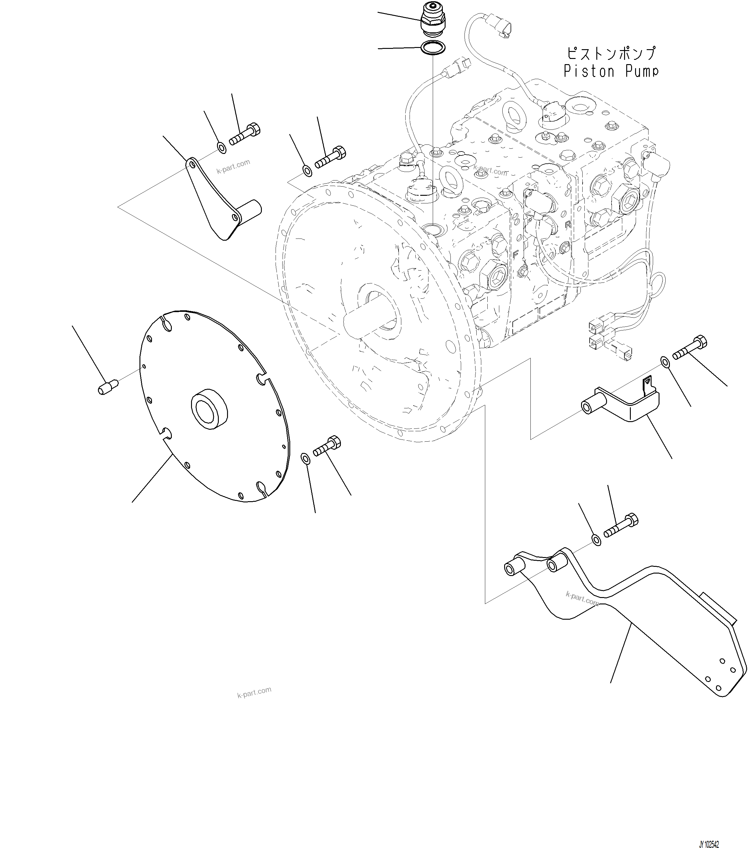 Komatsu parts book diagram for PC230F-11 SN A20700-UP: A0190-001001 DAMPER