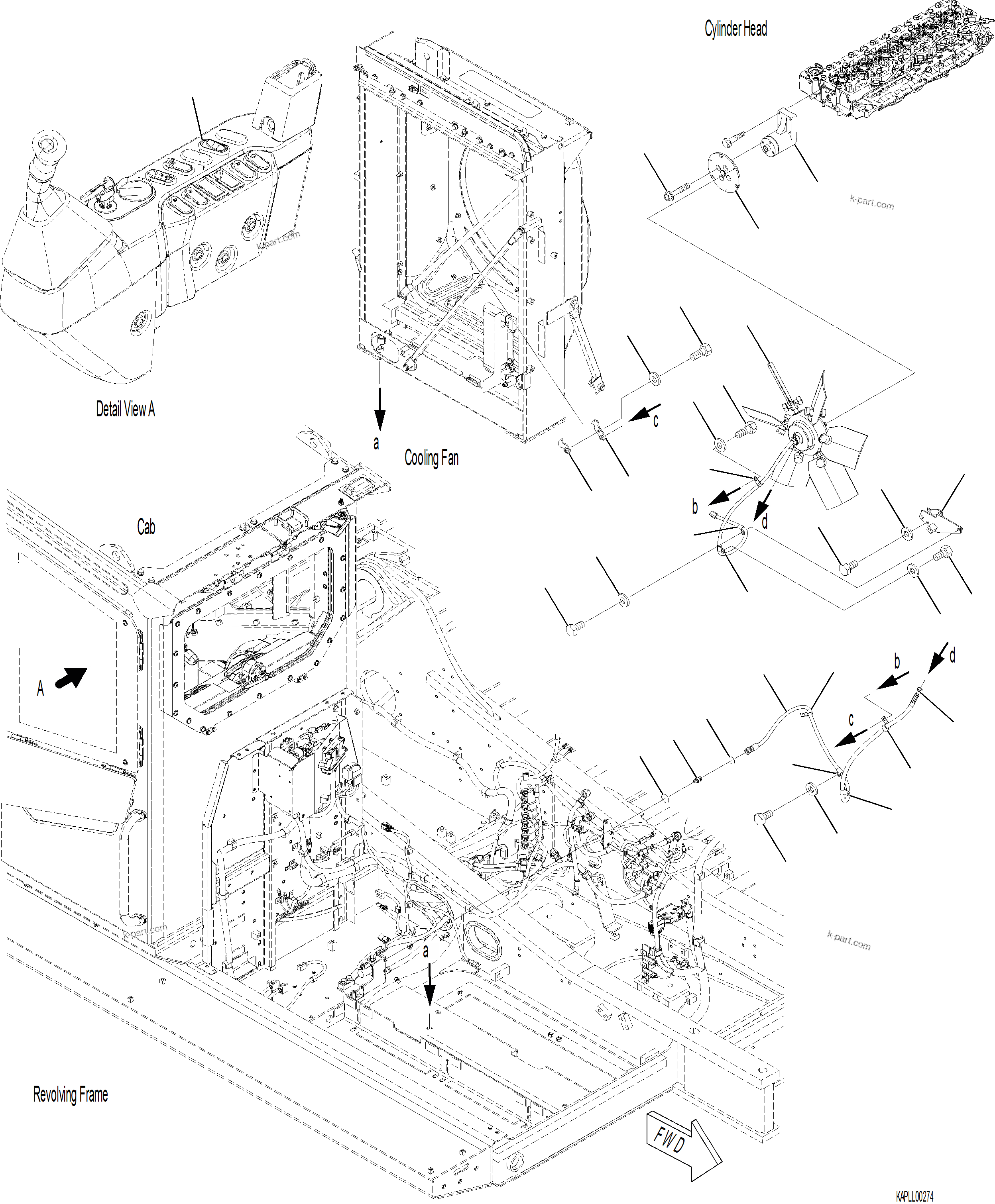 Komatsu parts book diagram for PC230F-11 SN A20700-UP: A5030-001001 REVERSING FAN  (1/2)