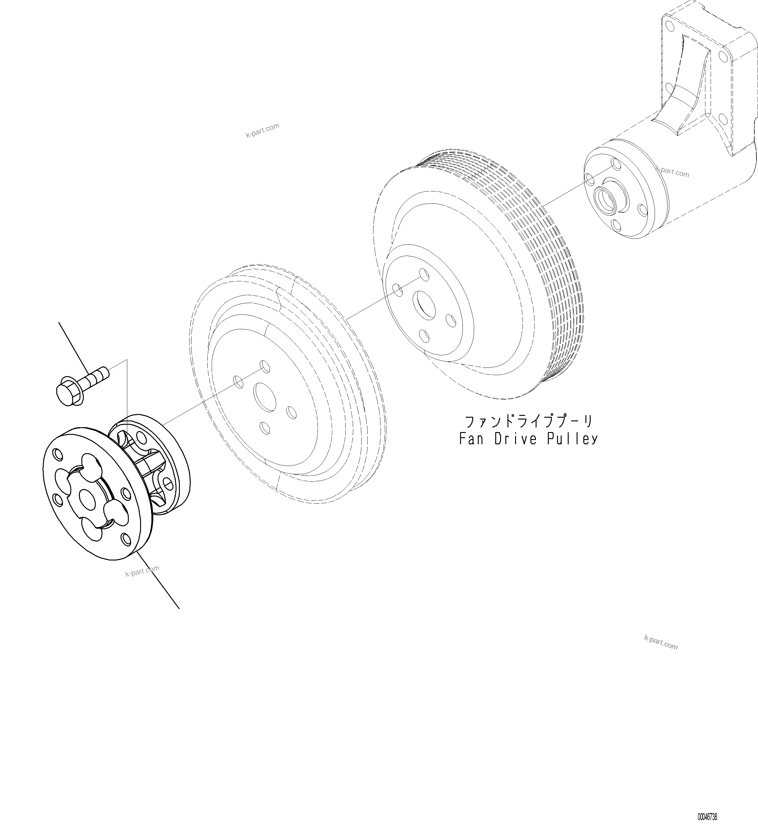 Komatsu parts book diagram for PC230F-11 SN A20700-UP: ASP00-001001 COOLING FAN SPACER