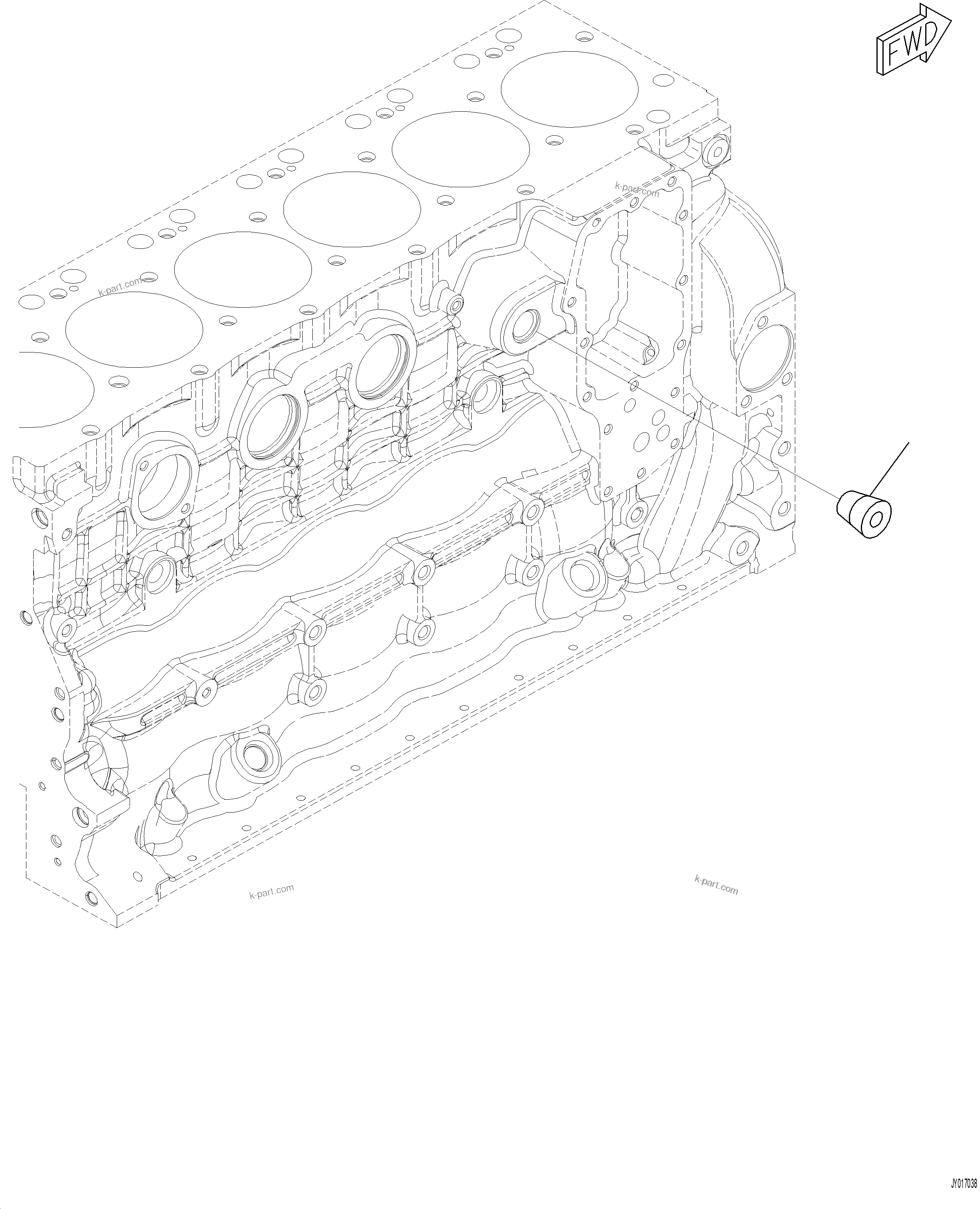 Komatsu parts book diagram for PC230F-11 SN A20700-UP: ACH00-001001 COOLANT HEATER PLUG