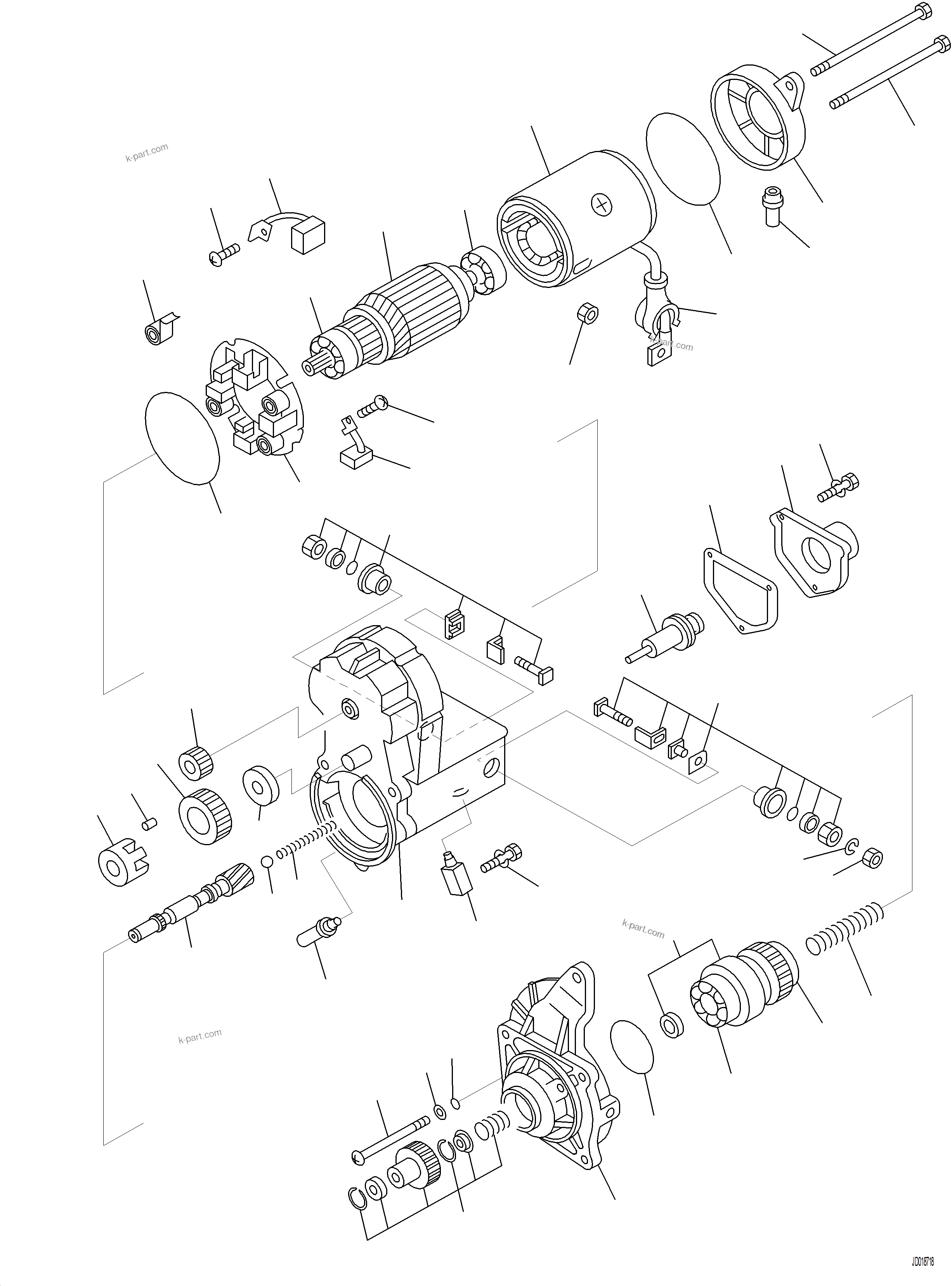 Komatsu parts book diagram for PC230F-11 SN A20700-UP: AST00-002001 STARTING MOTOR (5.5KW)