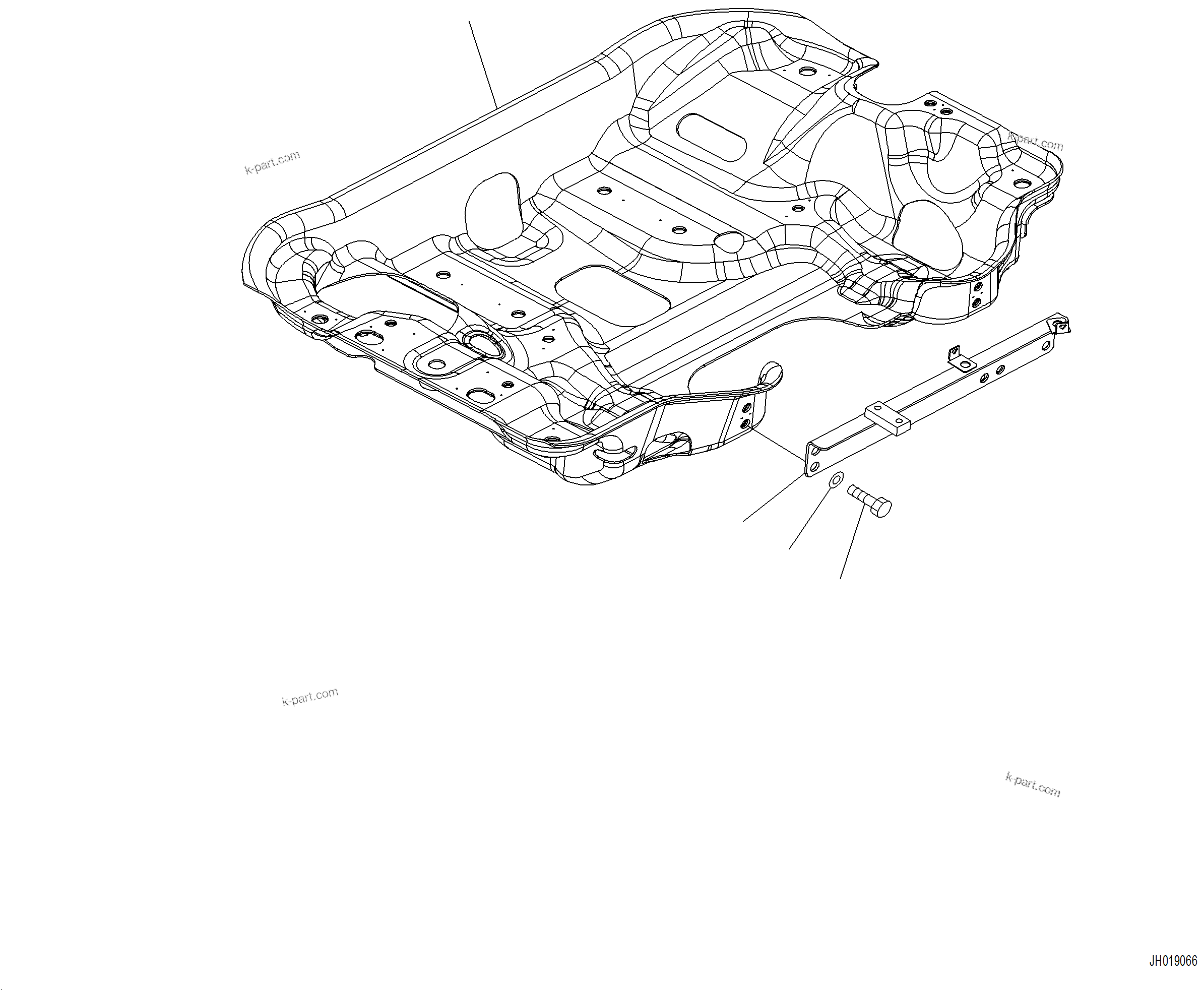 Komatsu parts book diagram for PC230F-11 SN A20700-UP: B0300-001001 EXHAUST MOUNTING BRACKET