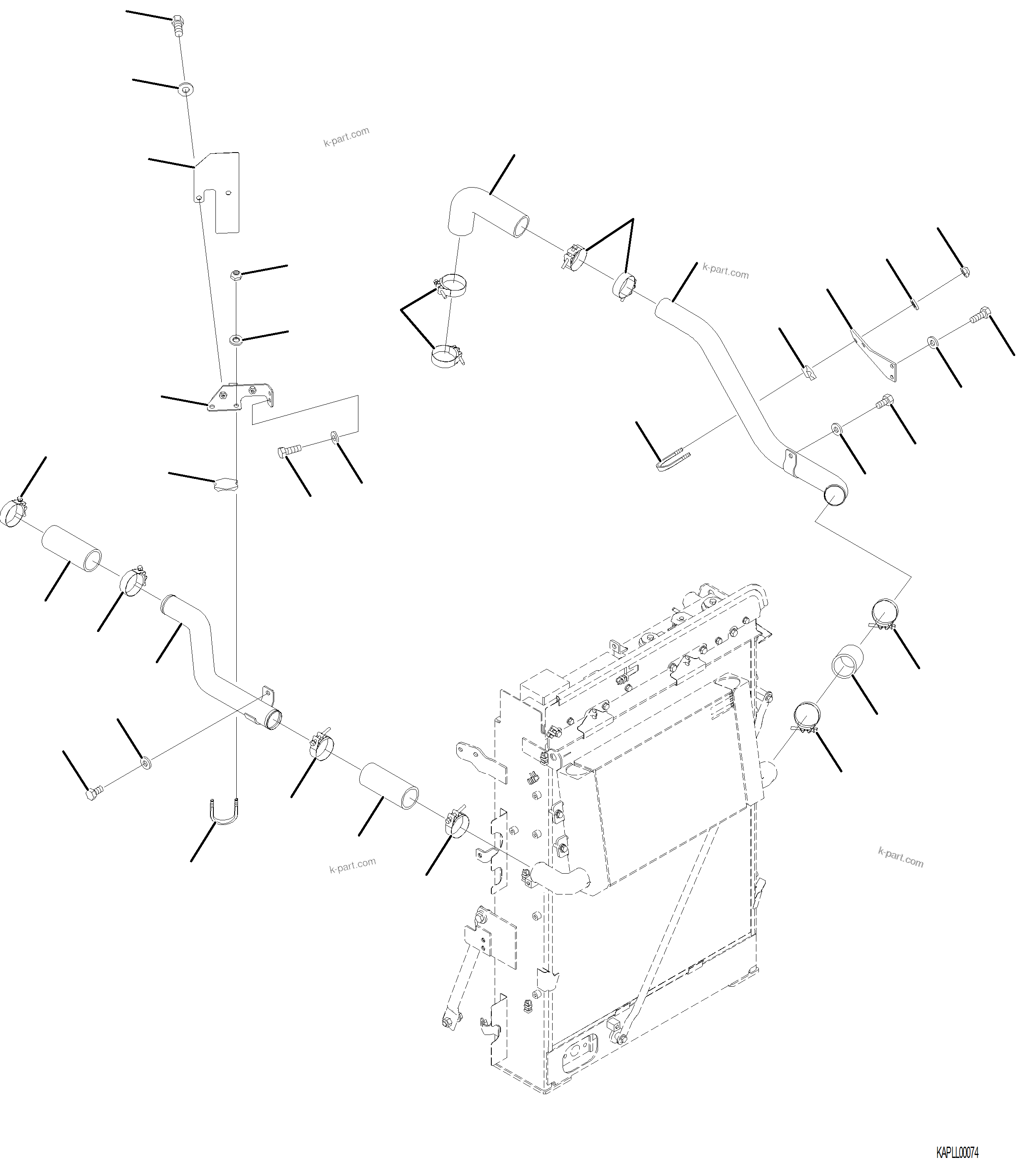 Komatsu parts book diagram for PC230F-11 SN A20700-UP: C0100-001006 AFTERCOOLER PIPING