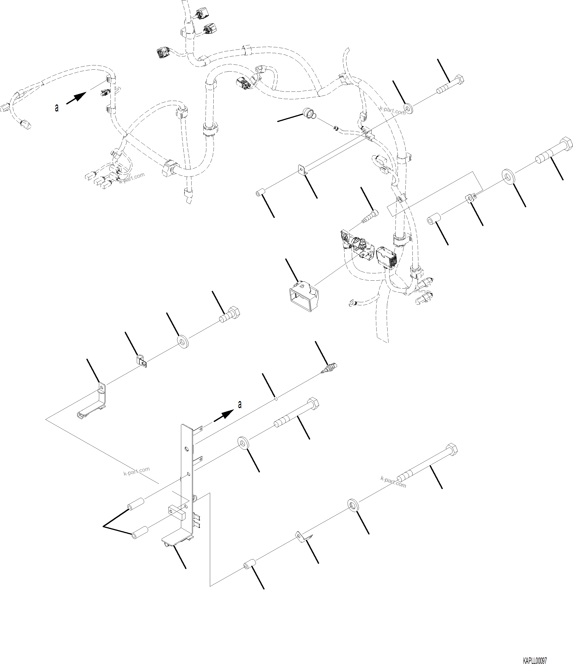 Komatsu parts book diagram for PC230F-11 SN A20700-UP: E0200-001009 ENGINE WIRING HARNESS (2/2)