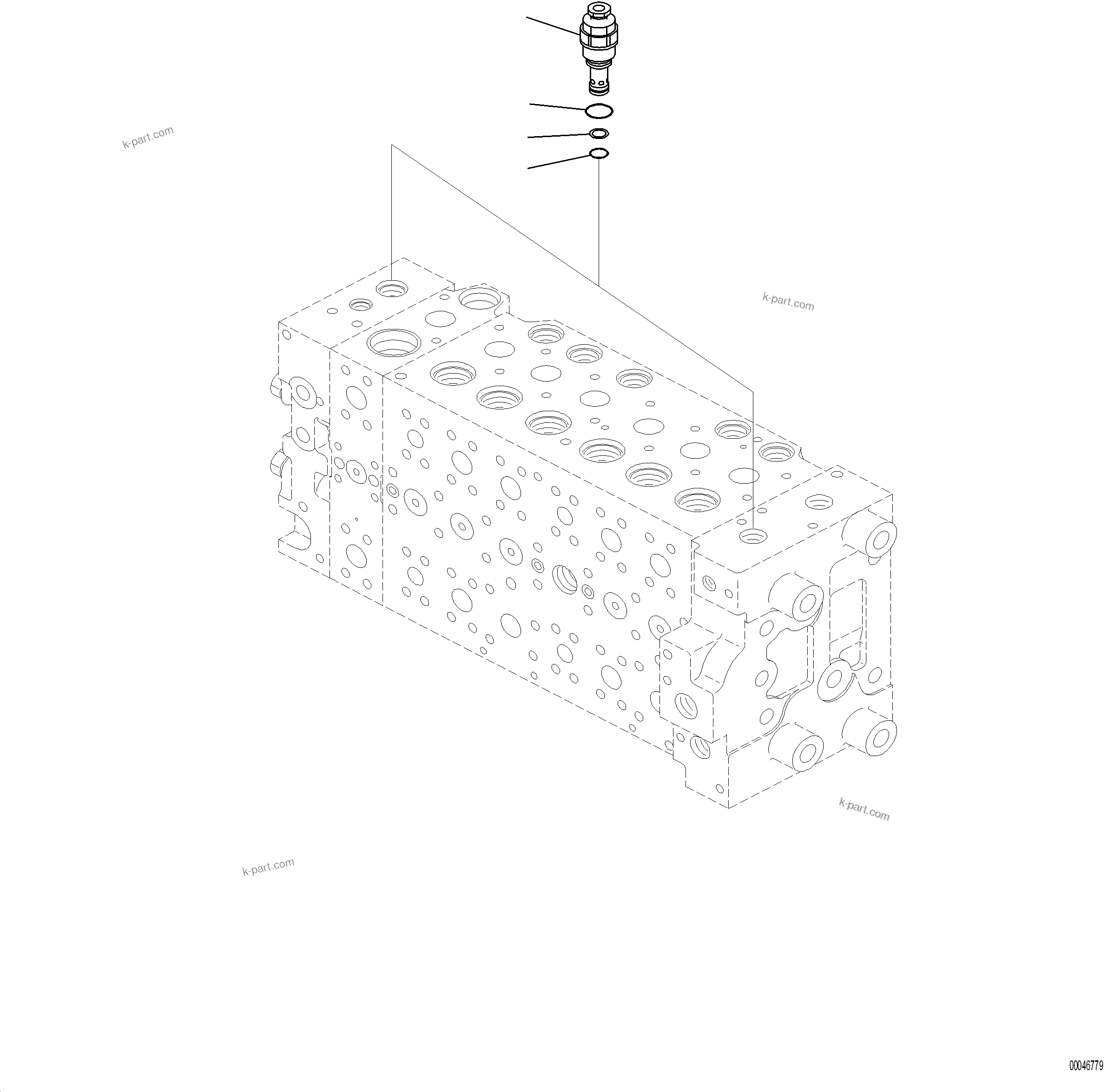 Komatsu parts book diagram for PC230F-11 SN A20700-UP: H0120-001009 MAIN CONTROL VALVE 7-SPOOL (9/21)