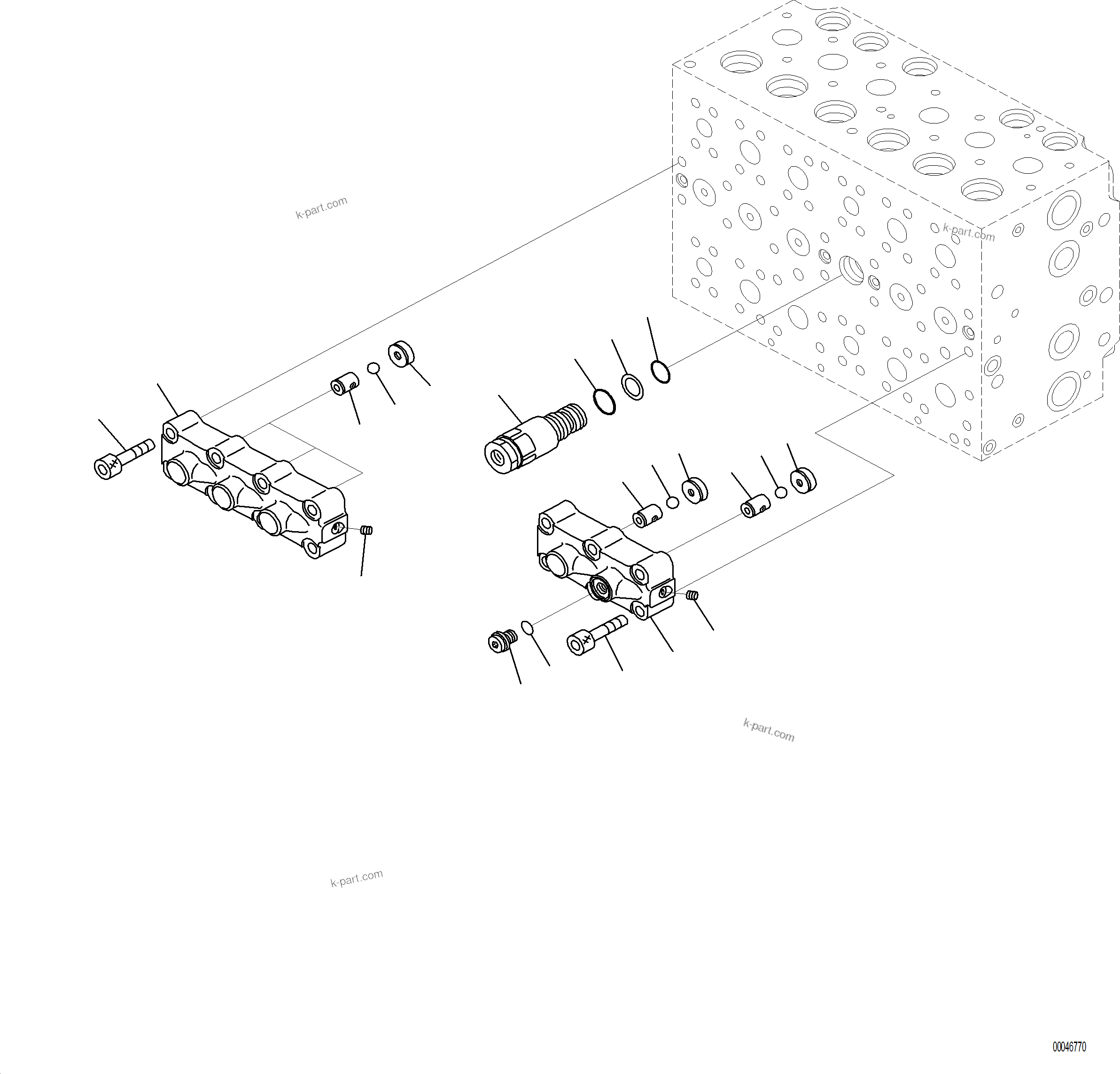 Komatsu parts book diagram for PC230F-11 SN A20700-UP: H0120-001010 MAIN CONTROL VALVE 7-SPOOL (10/21)
