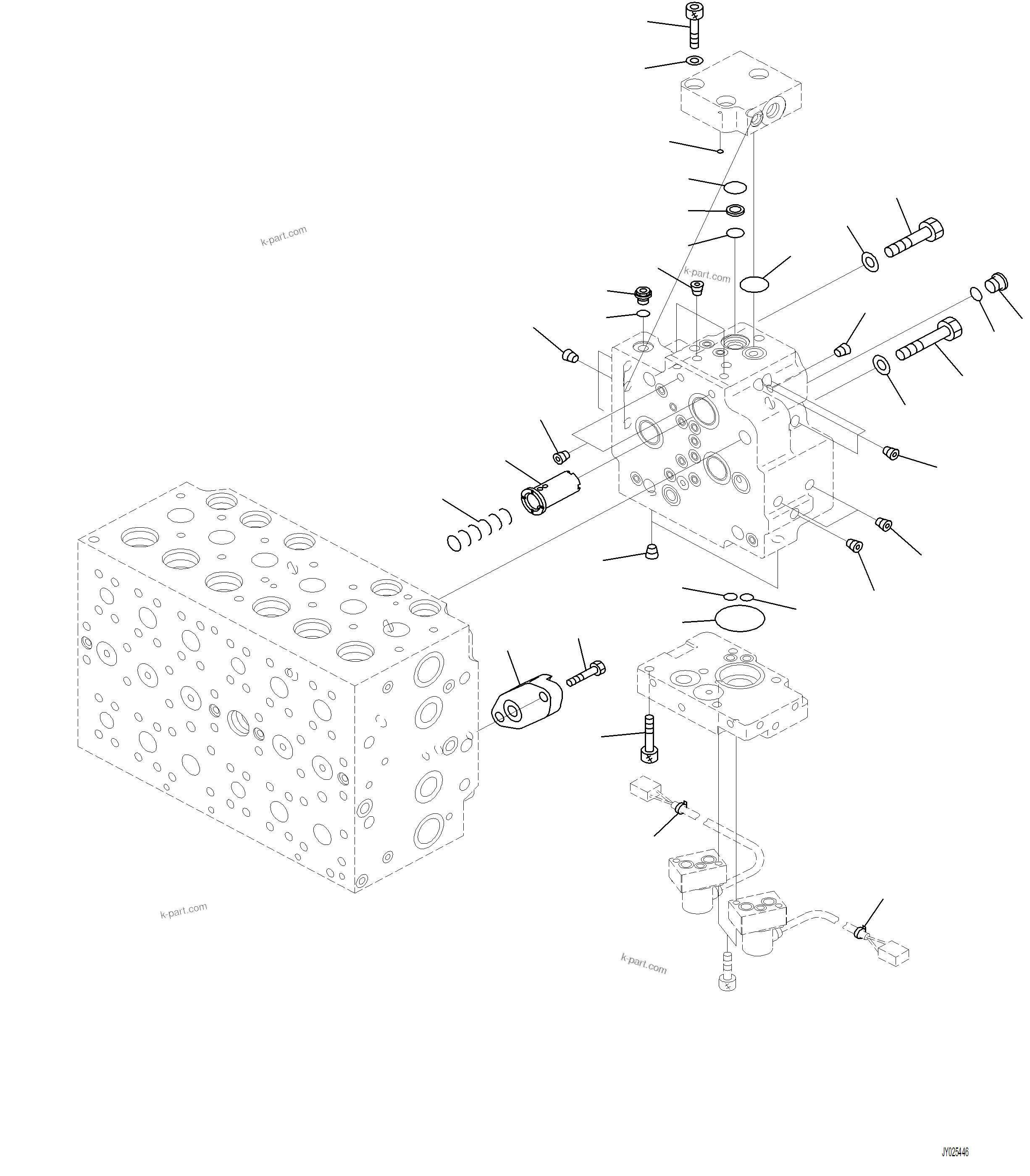 Komatsu parts book diagram for PC230F-11 SN A20700-UP: H0120-001014 MAIN CONTROL VALVE 7-SPOOL (14/21)