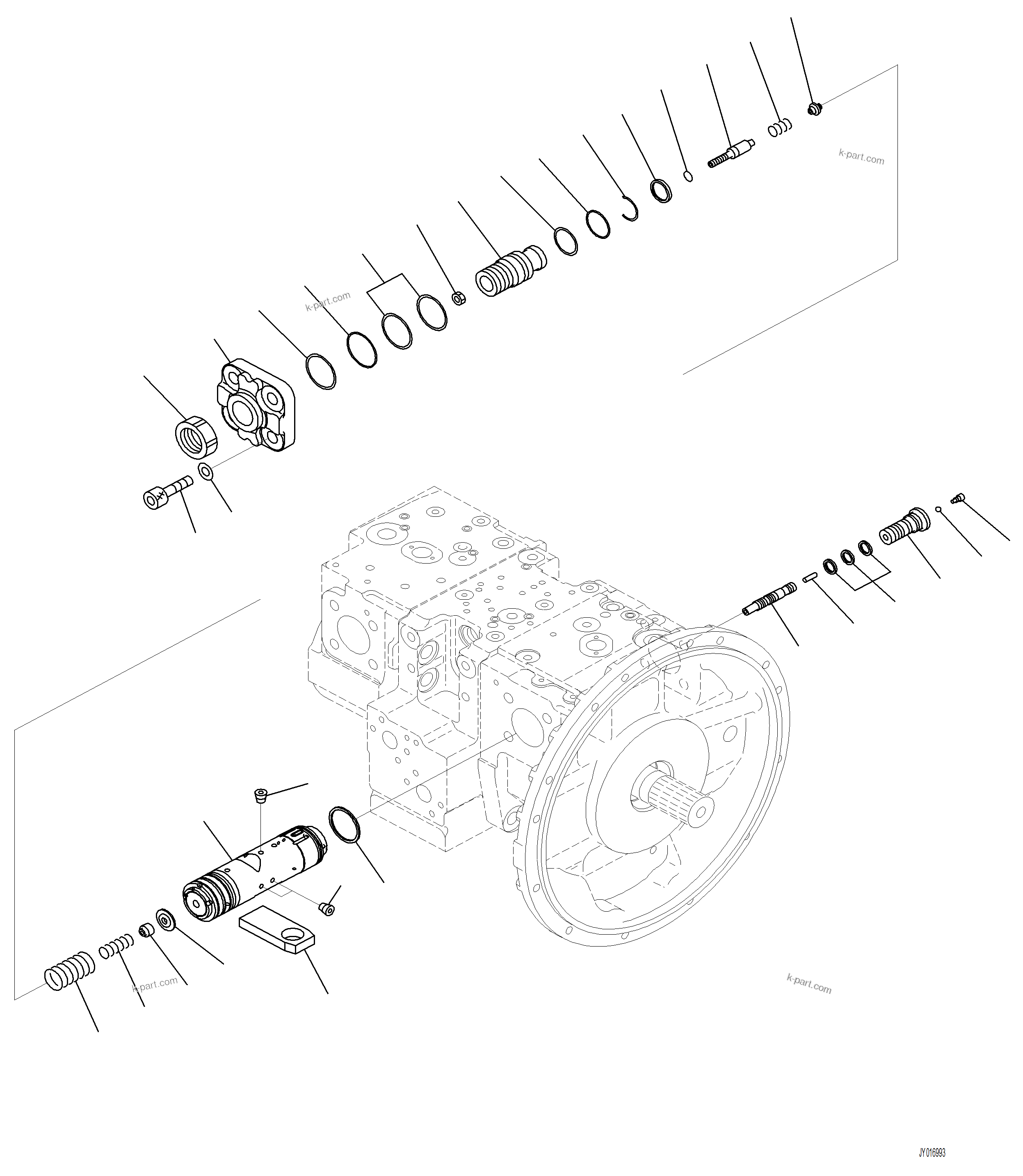 Komatsu parts book diagram for PC230F-11 SN A20700-UP: H0210-001004 PISTON PUMP (4/12)