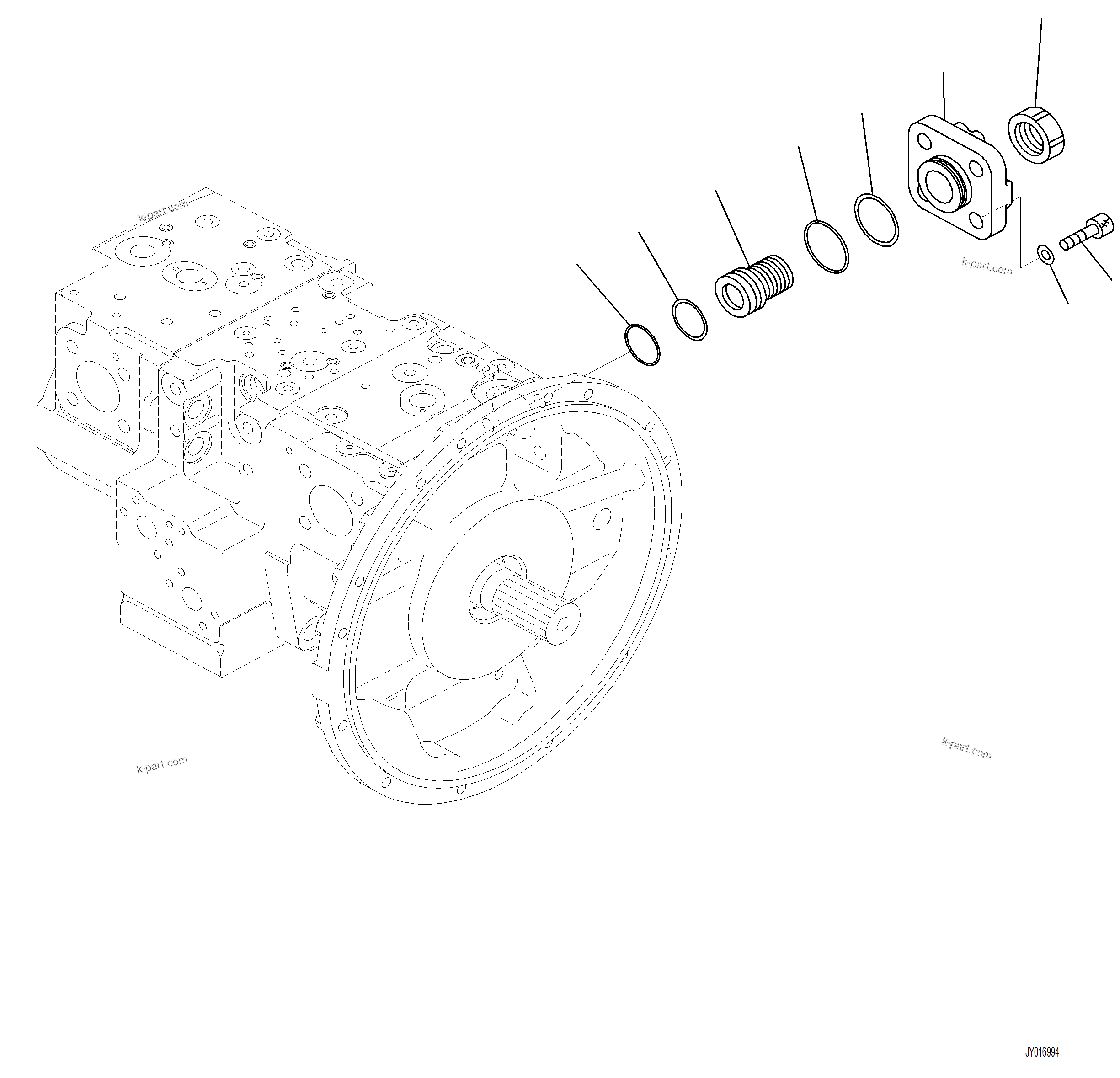 Komatsu parts book diagram for PC230F-11 SN A20700-UP: H0210-001005 PISTON PUMP (5/12)