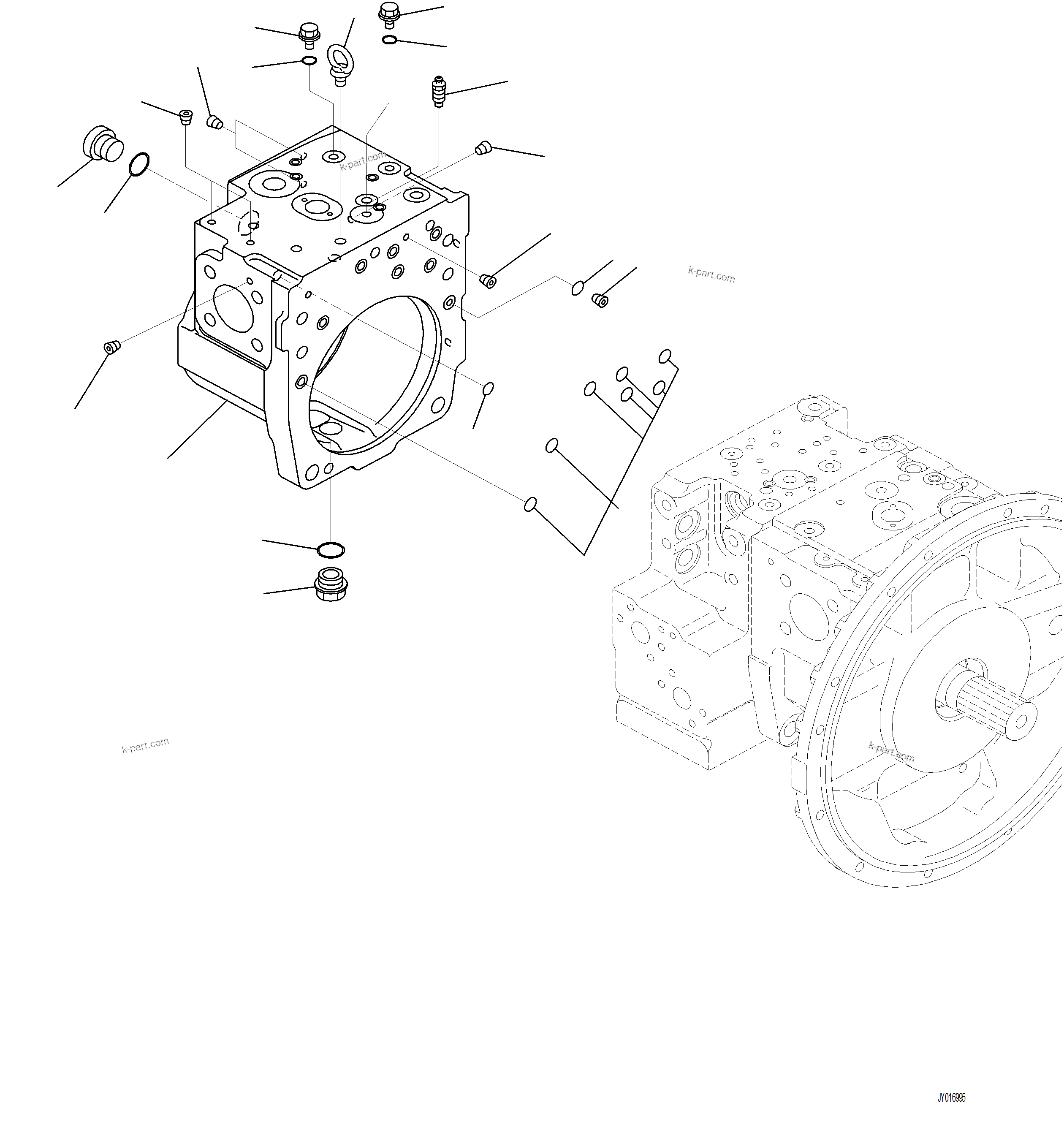 Komatsu parts book diagram for PC230F-11 SN A20700-UP: H0210-001006 PISTON PUMP (6/12)