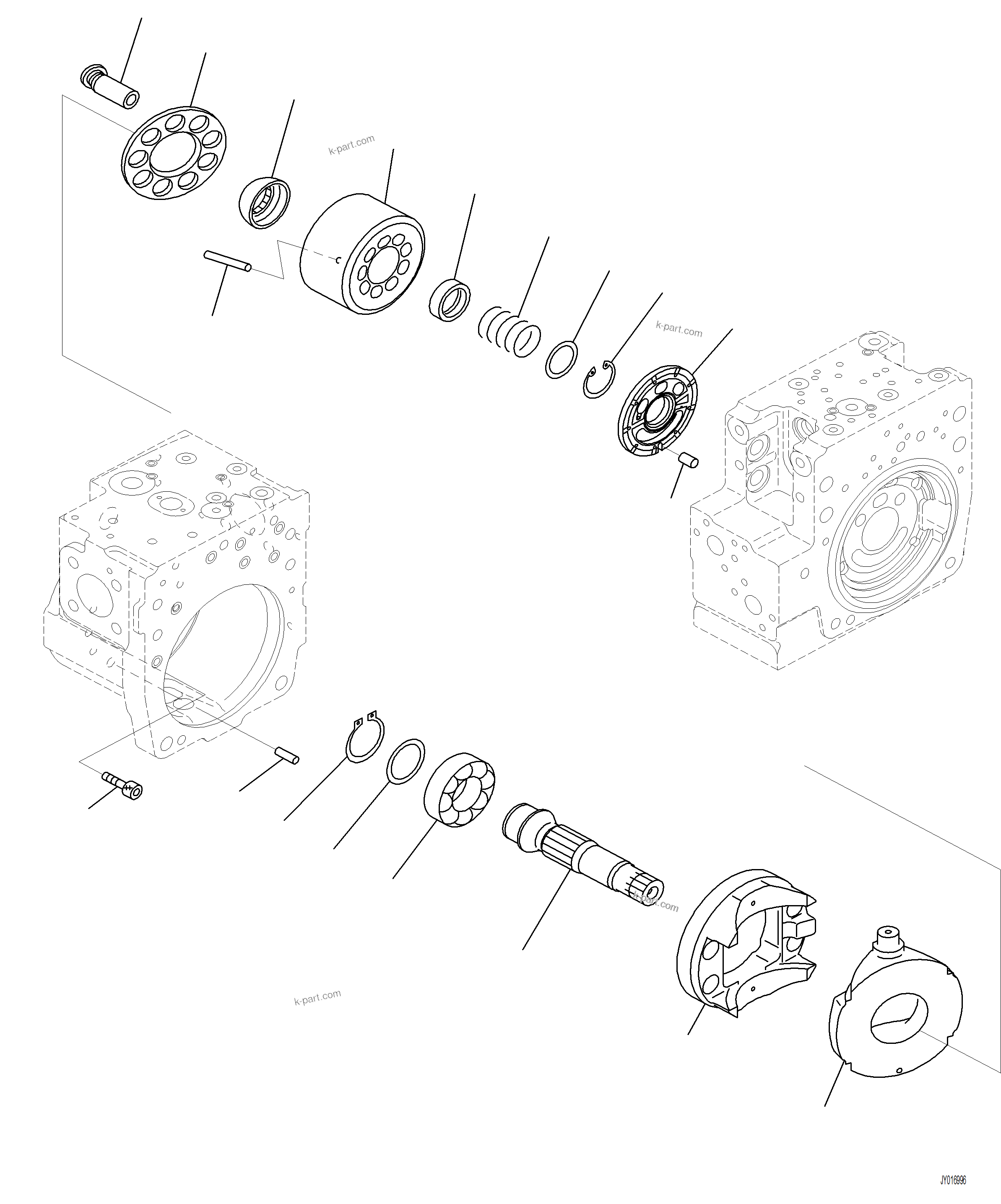 Komatsu parts book diagram for PC230F-11 SN A20700-UP: H0210-001007 PISTON PUMP (7/12)