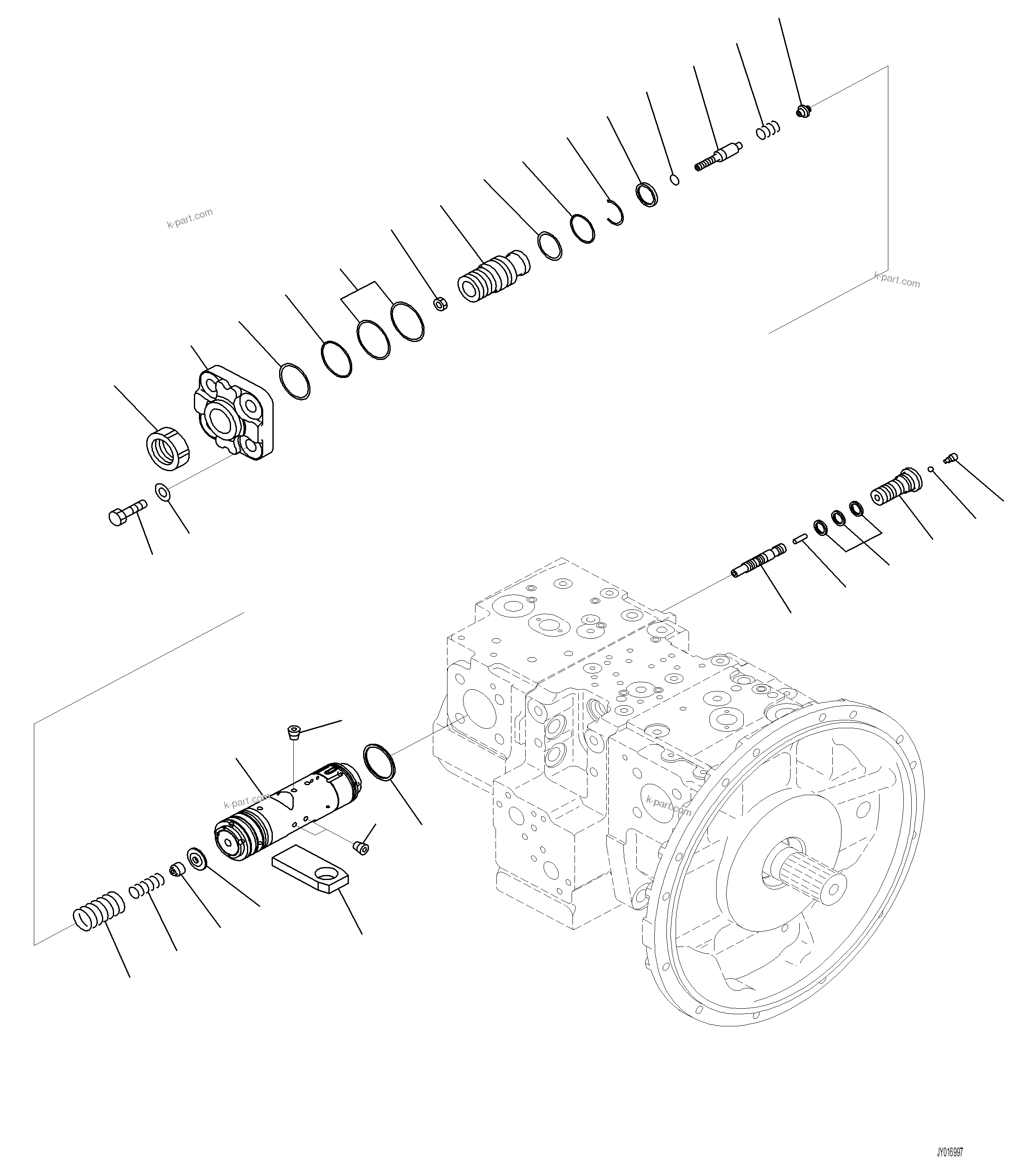 Komatsu parts book diagram for PC230F-11 SN A20700-UP: H0210-001008 PISTON PUMP (8/12)