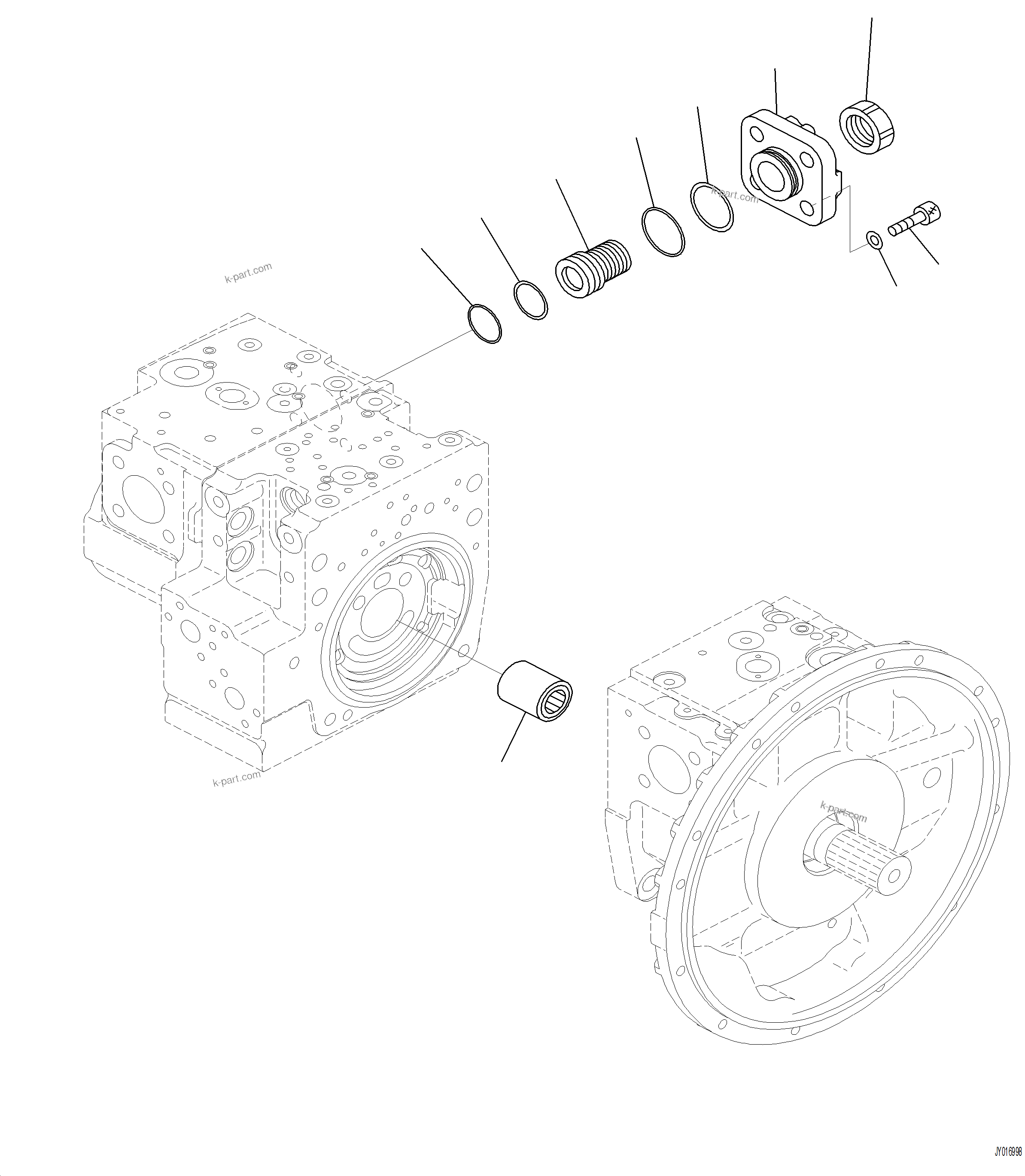 Komatsu parts book diagram for PC230F-11 SN A20700-UP: H0210-001009 PISTON PUMP (9/12)