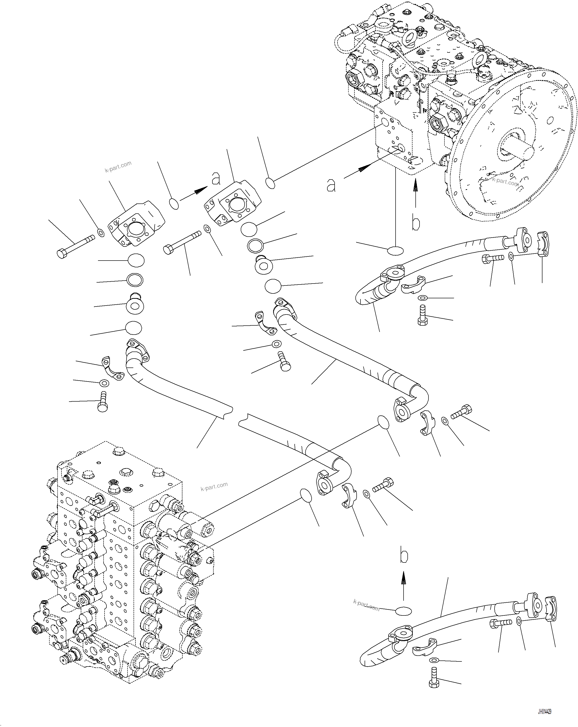 Komatsu parts book diagram for PC230F-11 SN A20700-UP: H0312-001001 DELIVERY PIPING WITH INLINE FILTER
