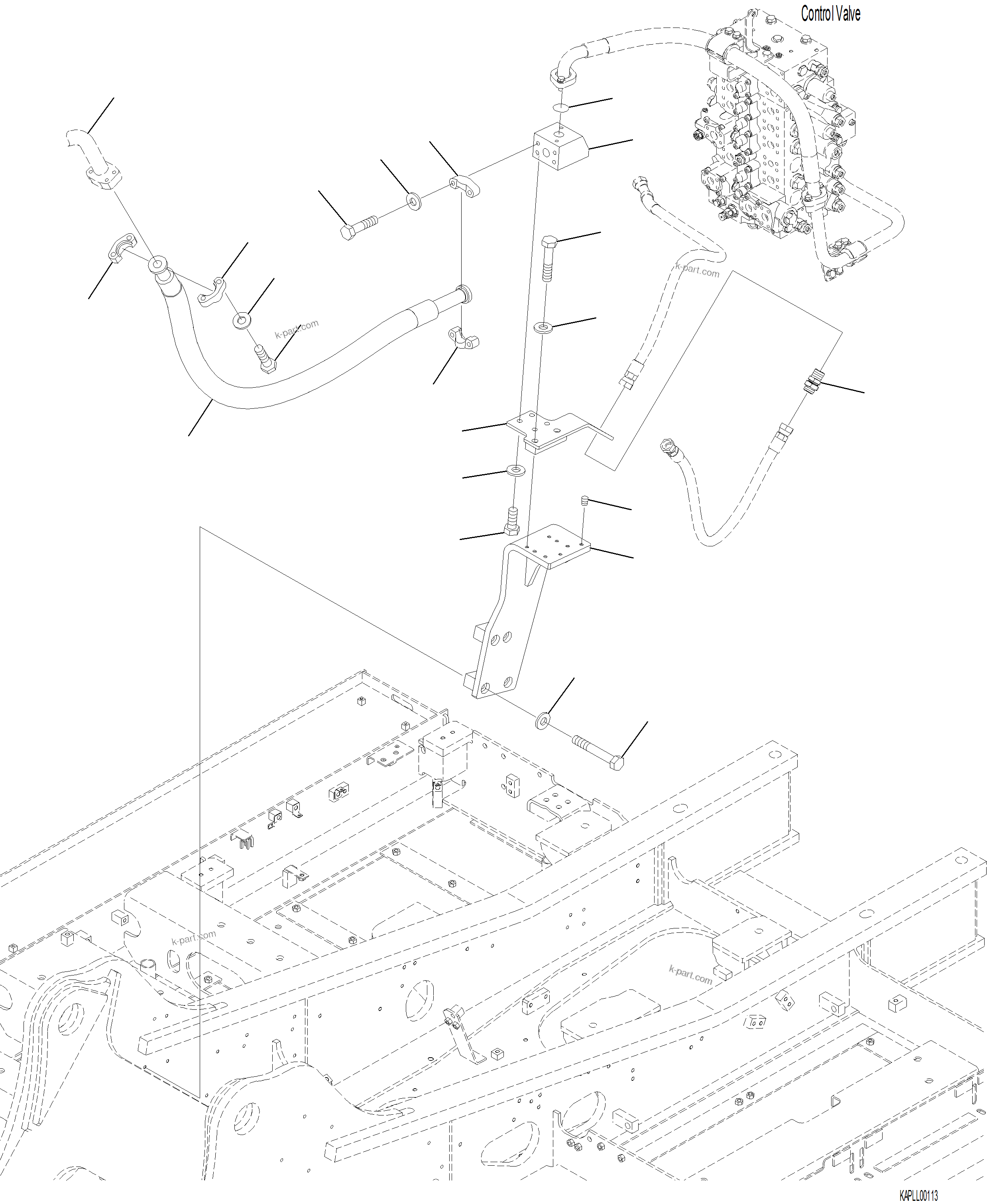 Komatsu parts book diagram for PC230F-11 SN A20700-UP: H1270-001002 ATTACHMENT PIPING R.H. PIPING