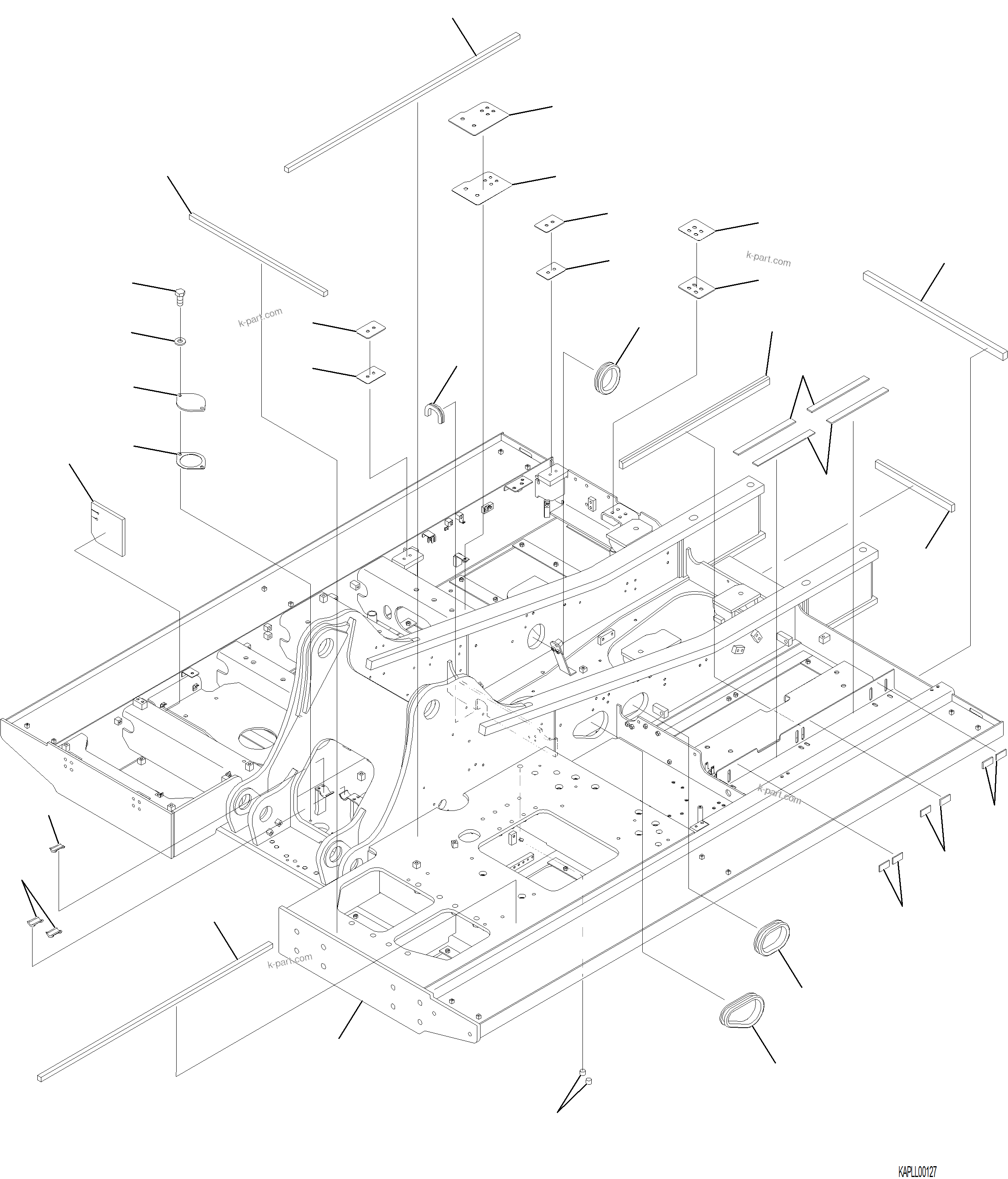 Komatsu parts book diagram for PC230F-11 SN A20700-UP: J1110-001001 REVOLVING FRAME