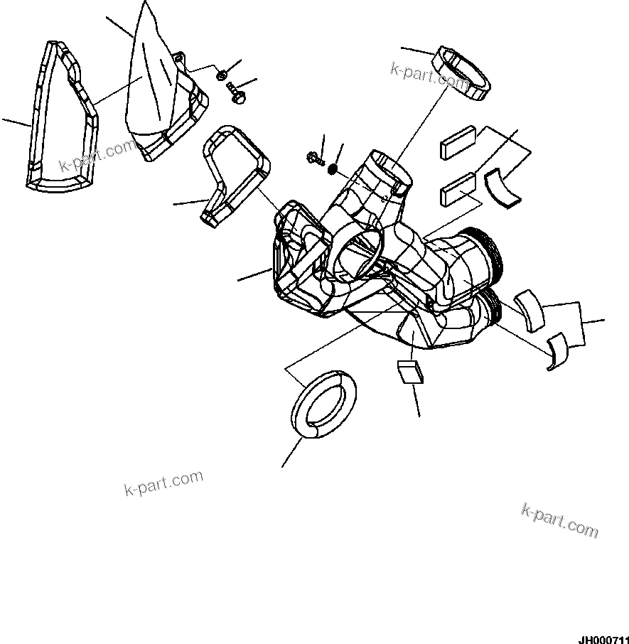 Komatsu parts book diagram for PC230F-11 SN A20700-UP: K1110-001033 CAB IN PARTS AIR DUCT