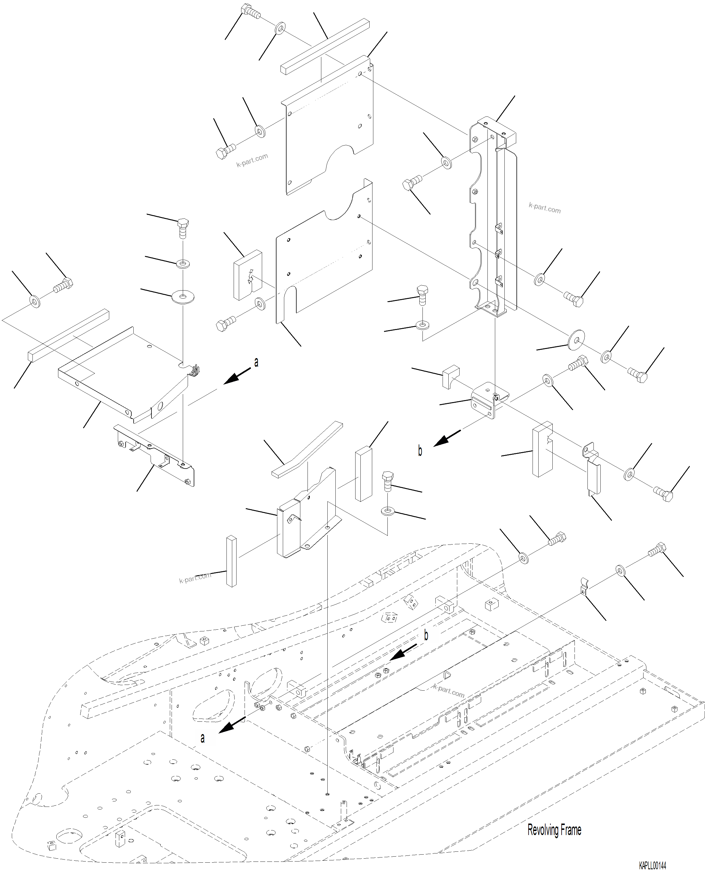 Komatsu parts book diagram for PC230F-11 SN A20700-UP: M1150-001001 MACHINE CAB PARTITION AIR CLEANER SIDE