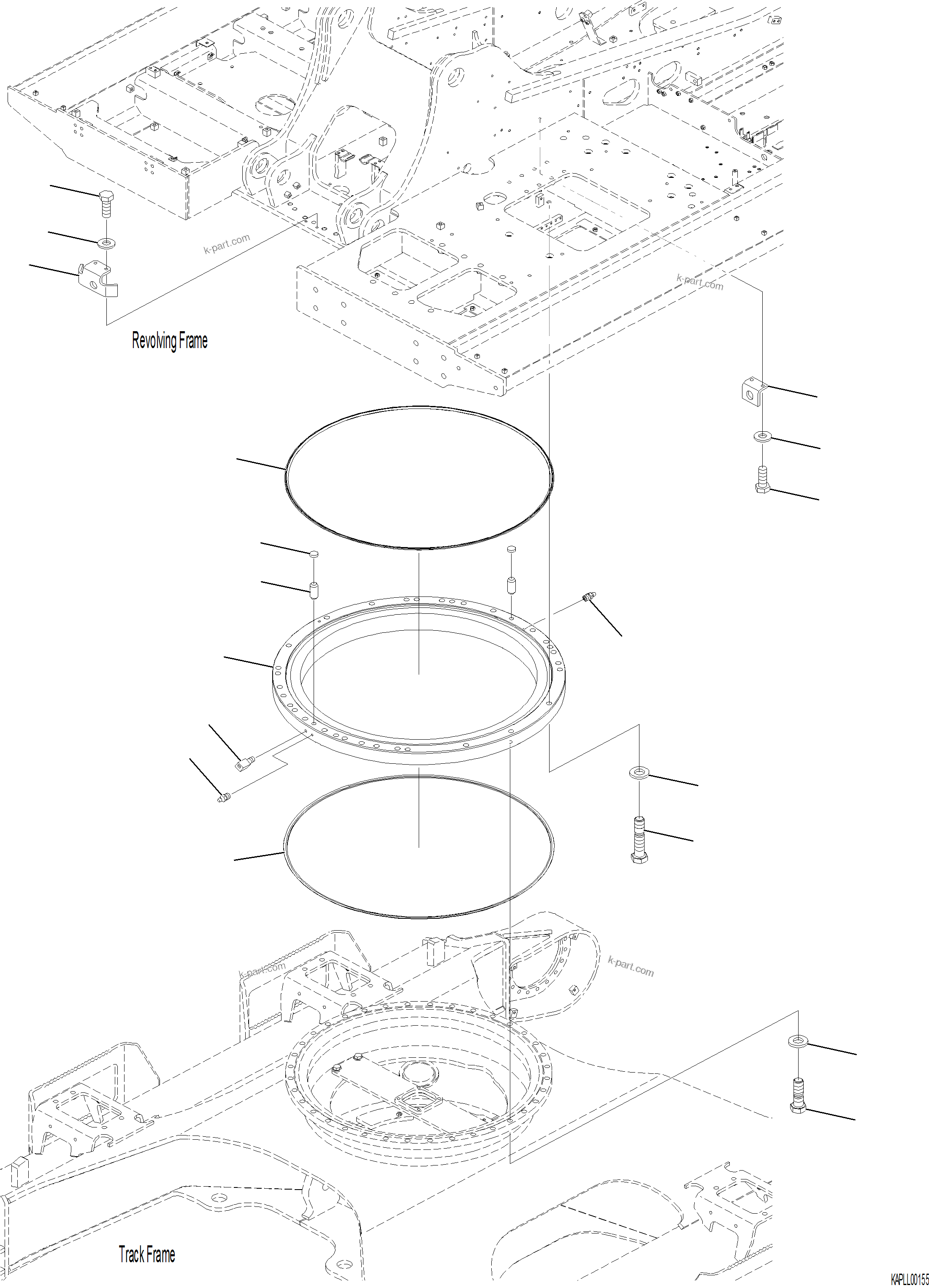 Komatsu parts book diagram for PC230F-11 SN A20700-UP: N1110-001001 SWING CIRCLE
