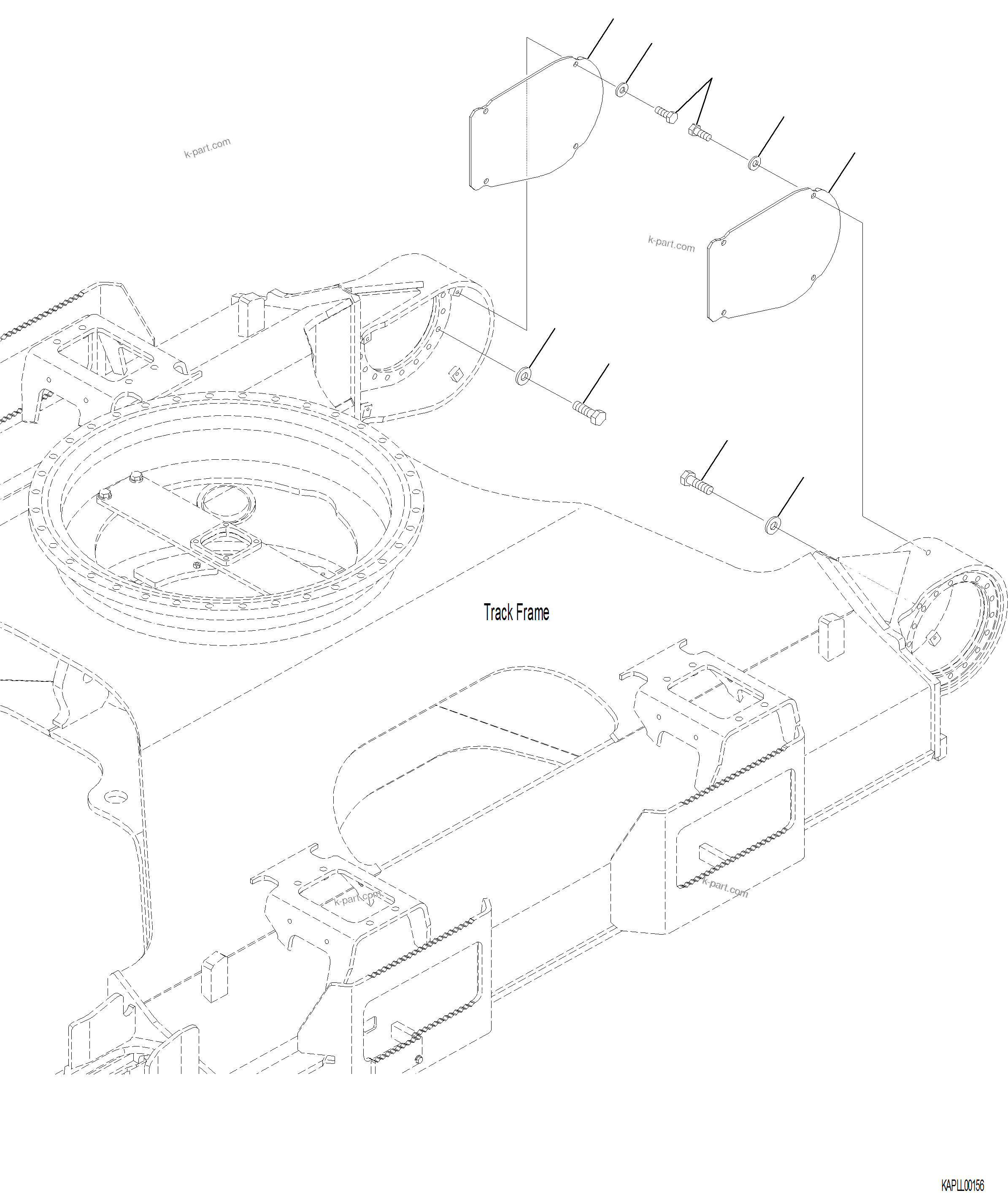 Komatsu parts book diagram for PC230F-11 SN A20700-UP: P1210-001007 TRAVEL MOTOR AND FINAL DRIVE COVER