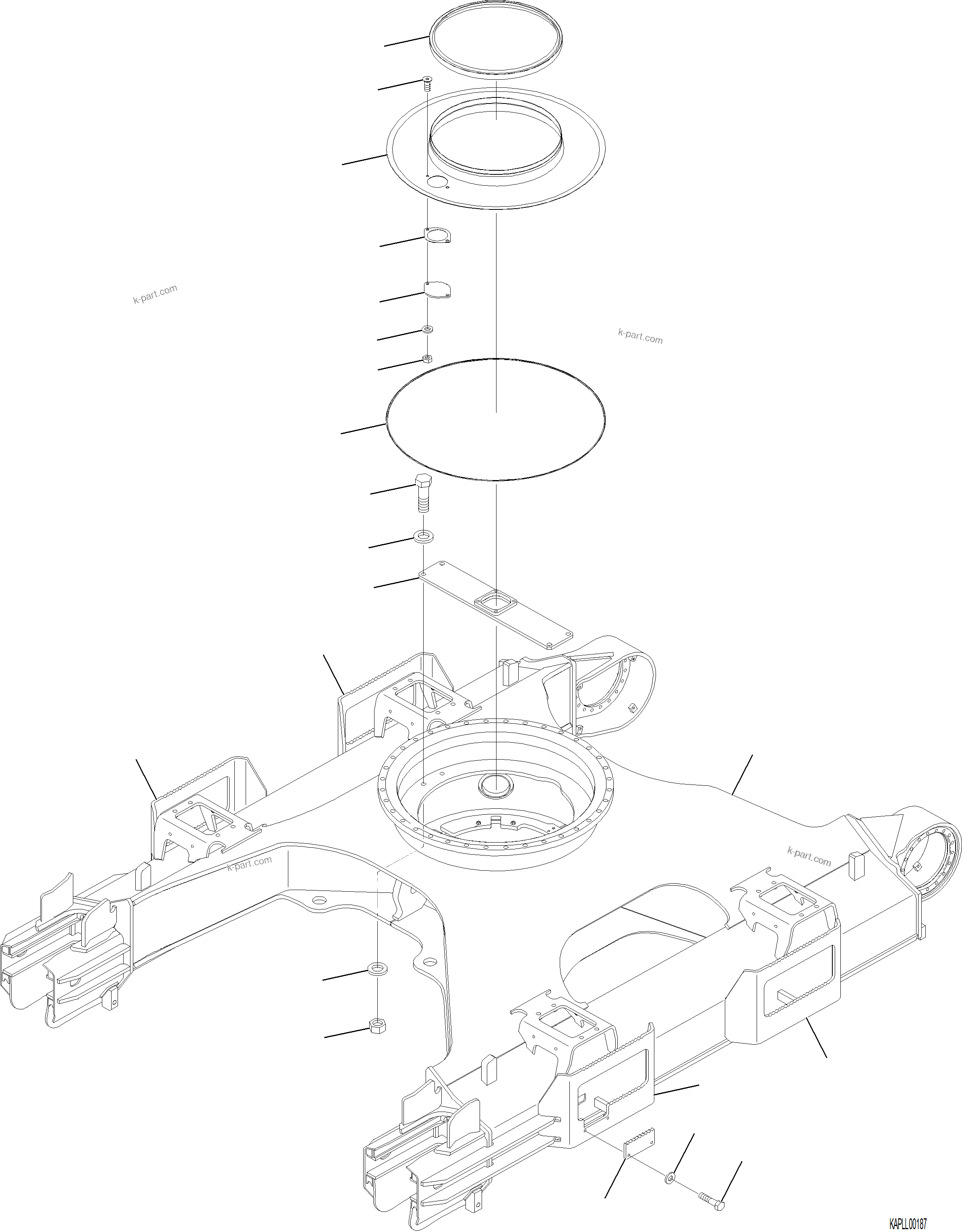 Komatsu parts book diagram for PC230F-11 SN A20700-UP: R1100-001001 TRACK FRAME