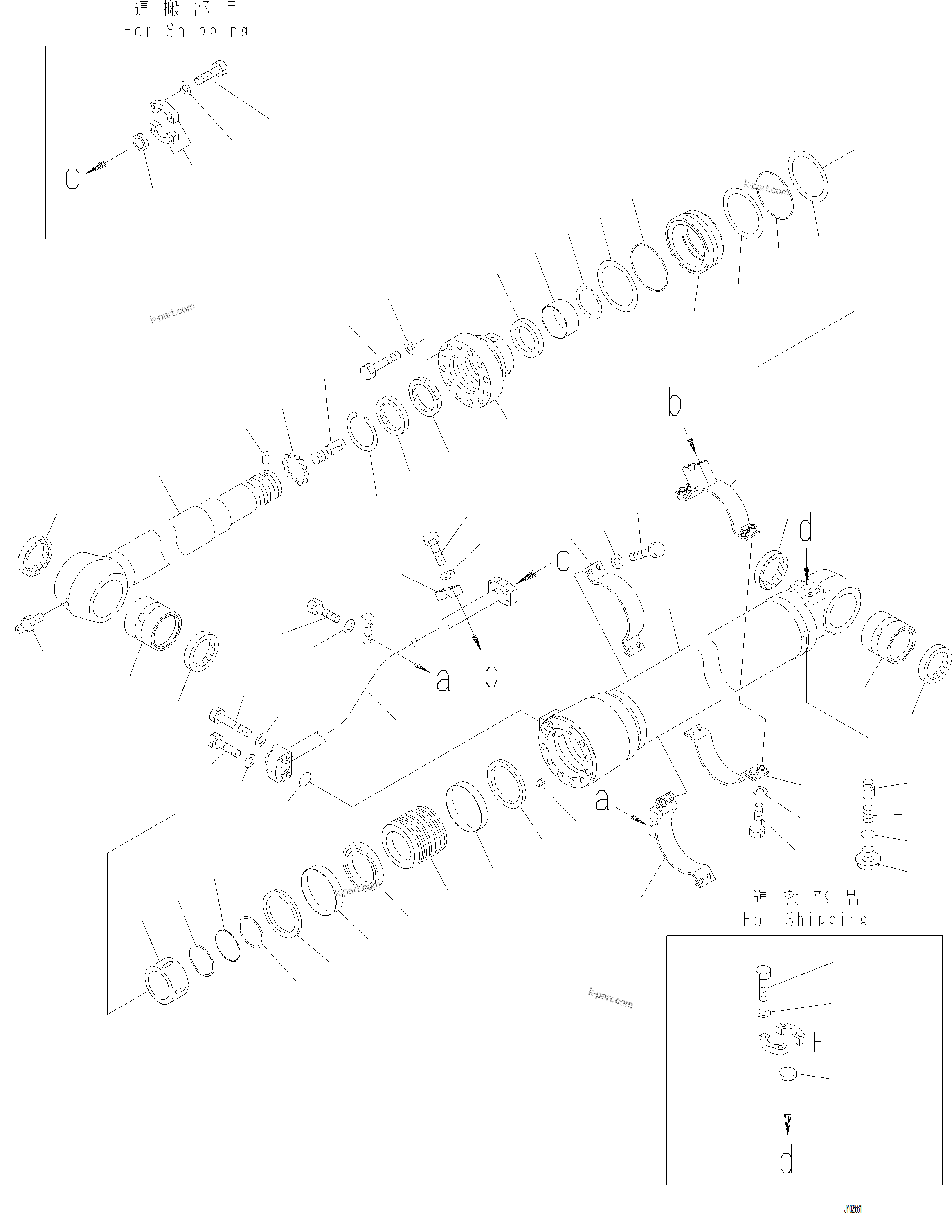 Komatsu parts book diagram for PC230F-11 SN A20700-UP: T1140-001001 ARM CYLINDER
