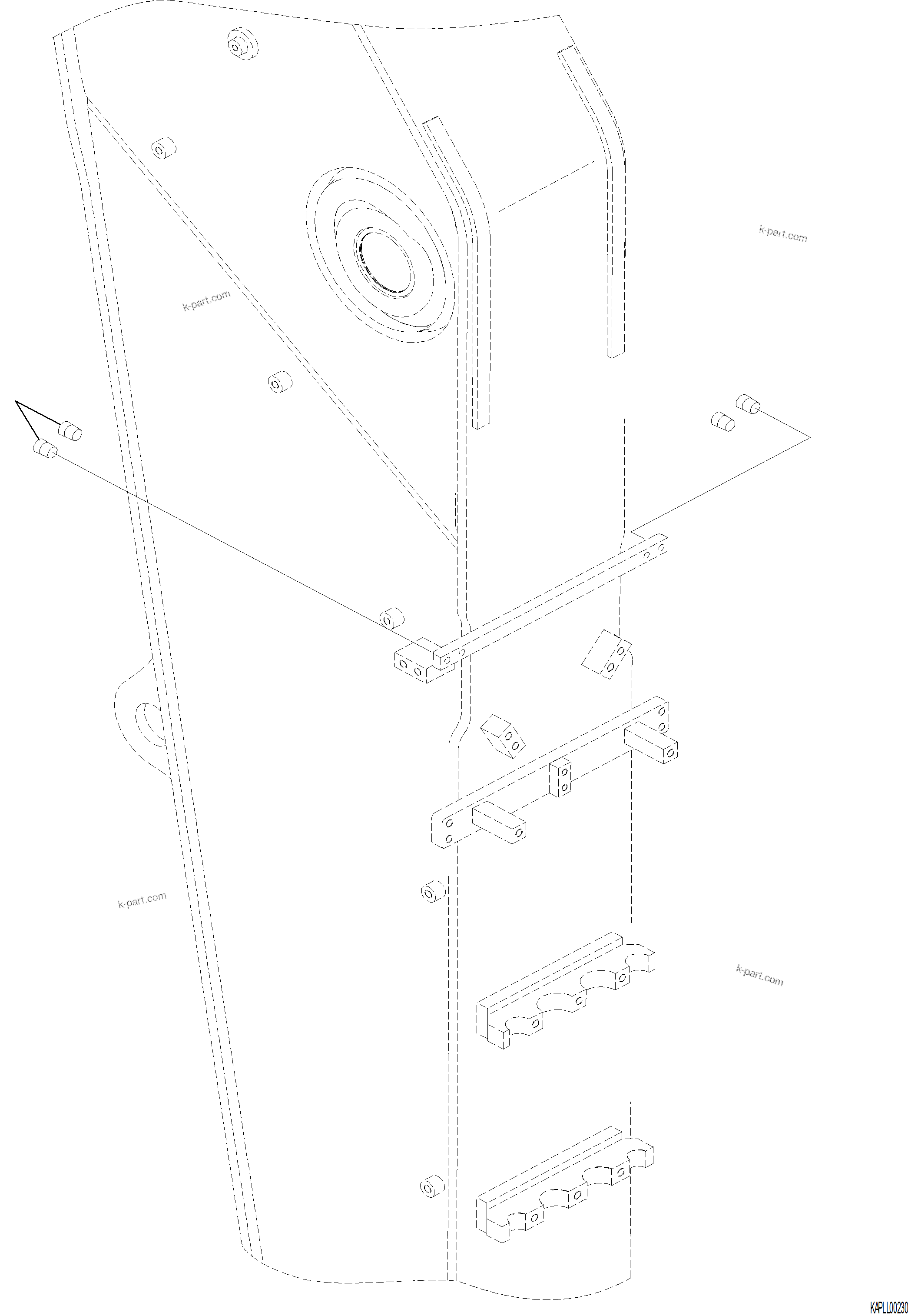 Komatsu parts book diagram for PC230F-11 SN A20700-UP: T1200-001006 ARM, 2920 MM ATTACHMENT PLUG