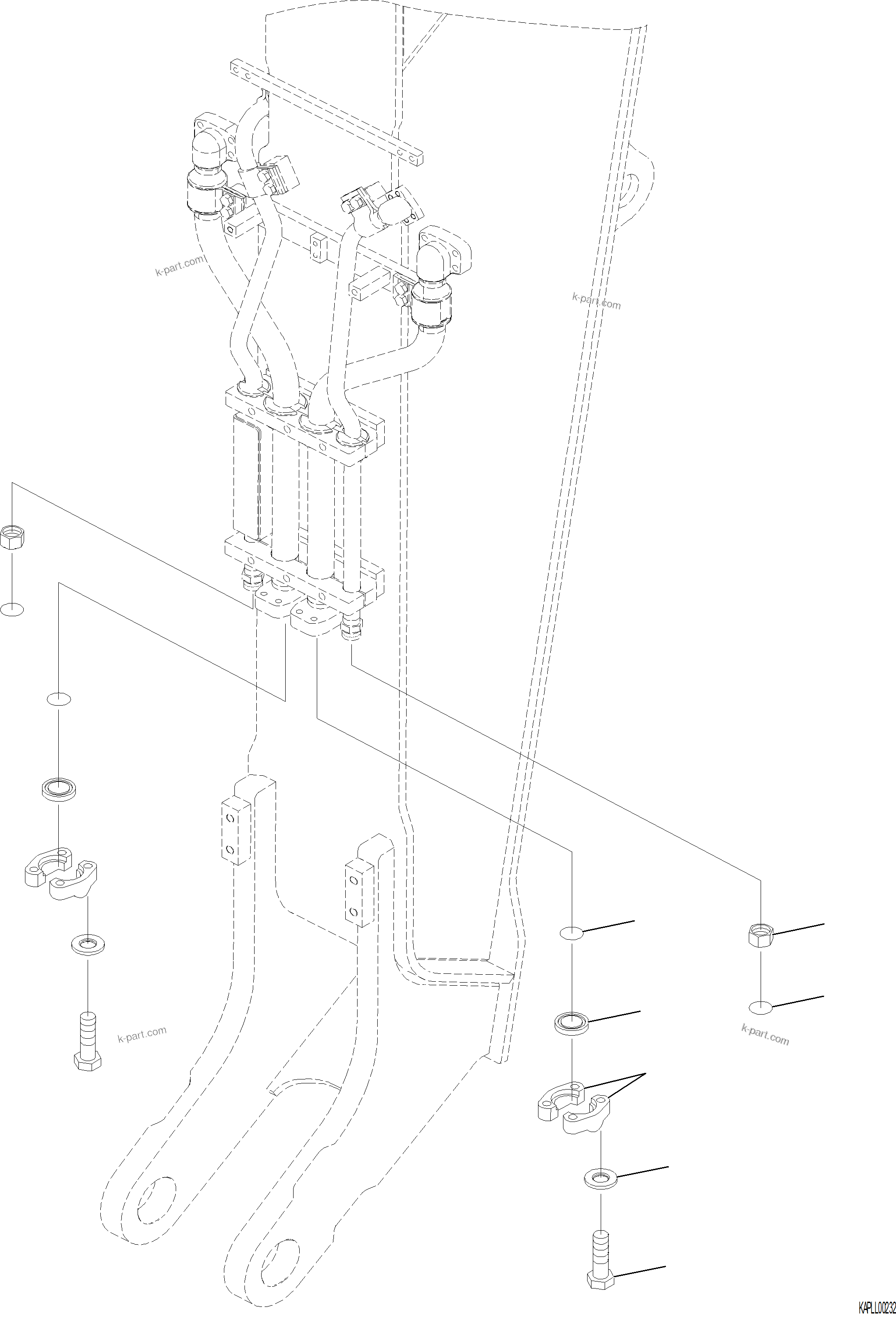 Komatsu parts book diagram for PC230F-11 SN A20700-UP: T1200-001008 ARM, 2920 MM CAPS