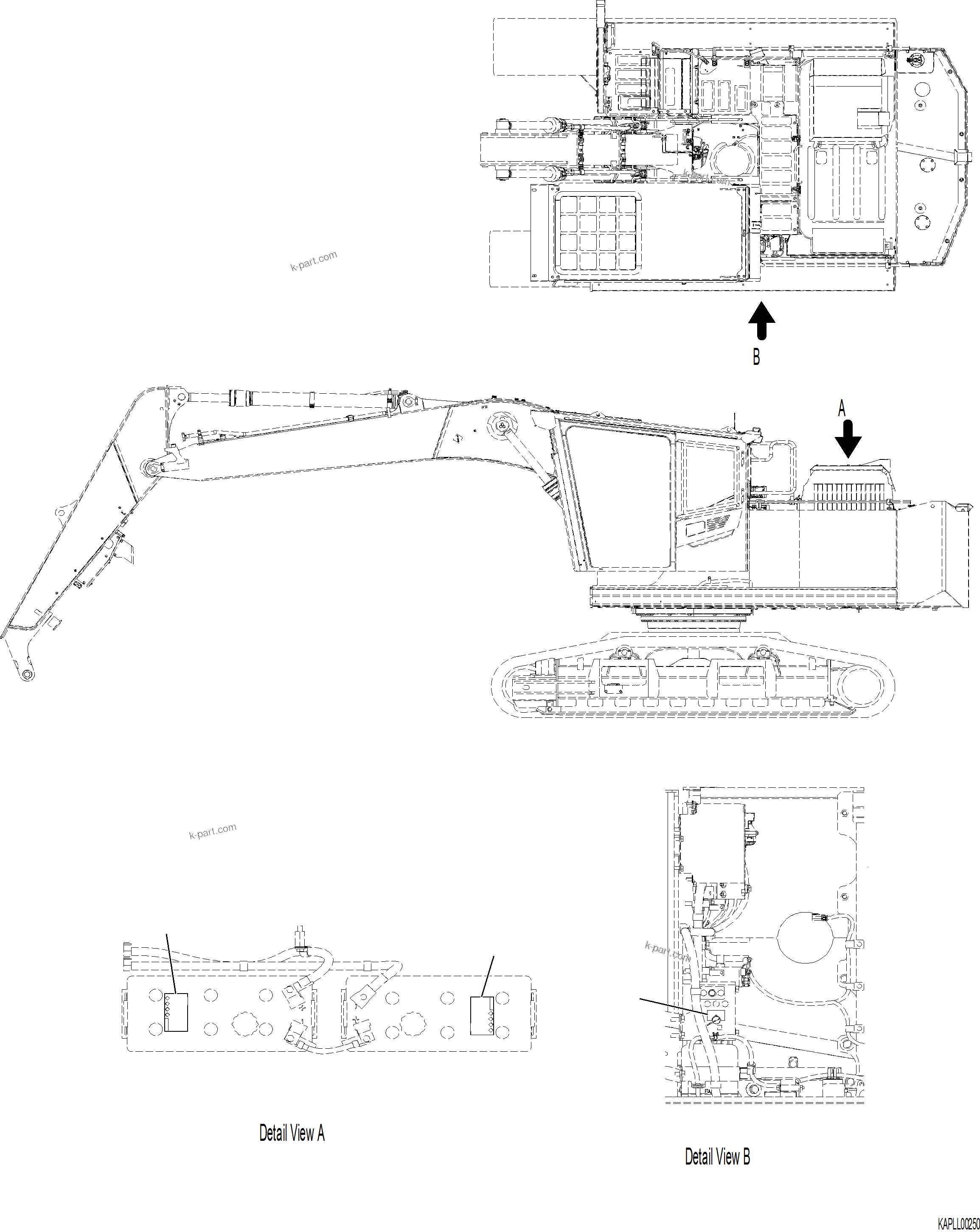 Komatsu parts book diagram for PC230F-11 SN A20700-UP: U0201-001001 CAUTION PLATES BATTERY
