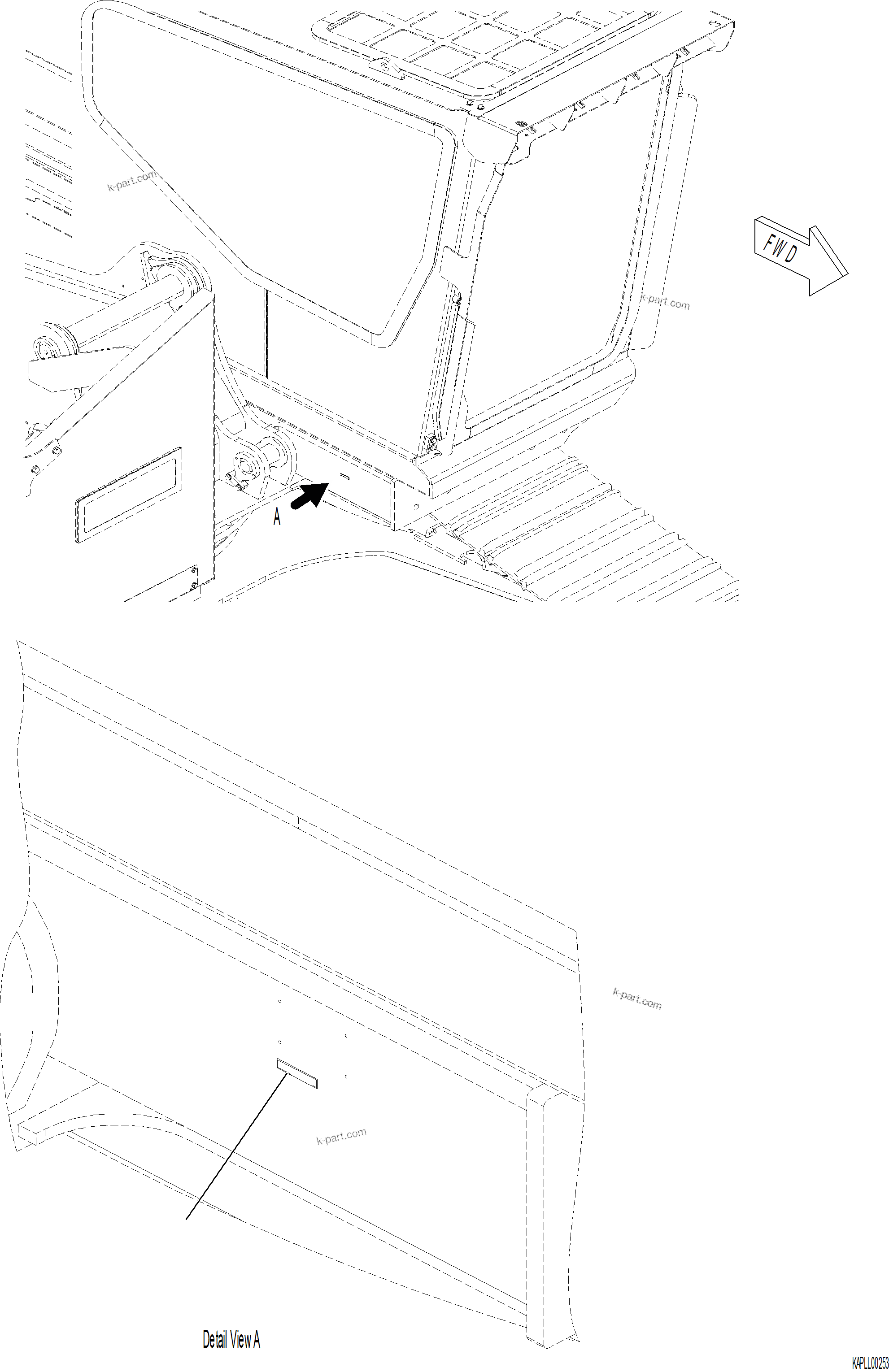 Komatsu parts book diagram for PC230F-11 SN A20700-UP: U0211-001001 EMC PLATE (CANADA)