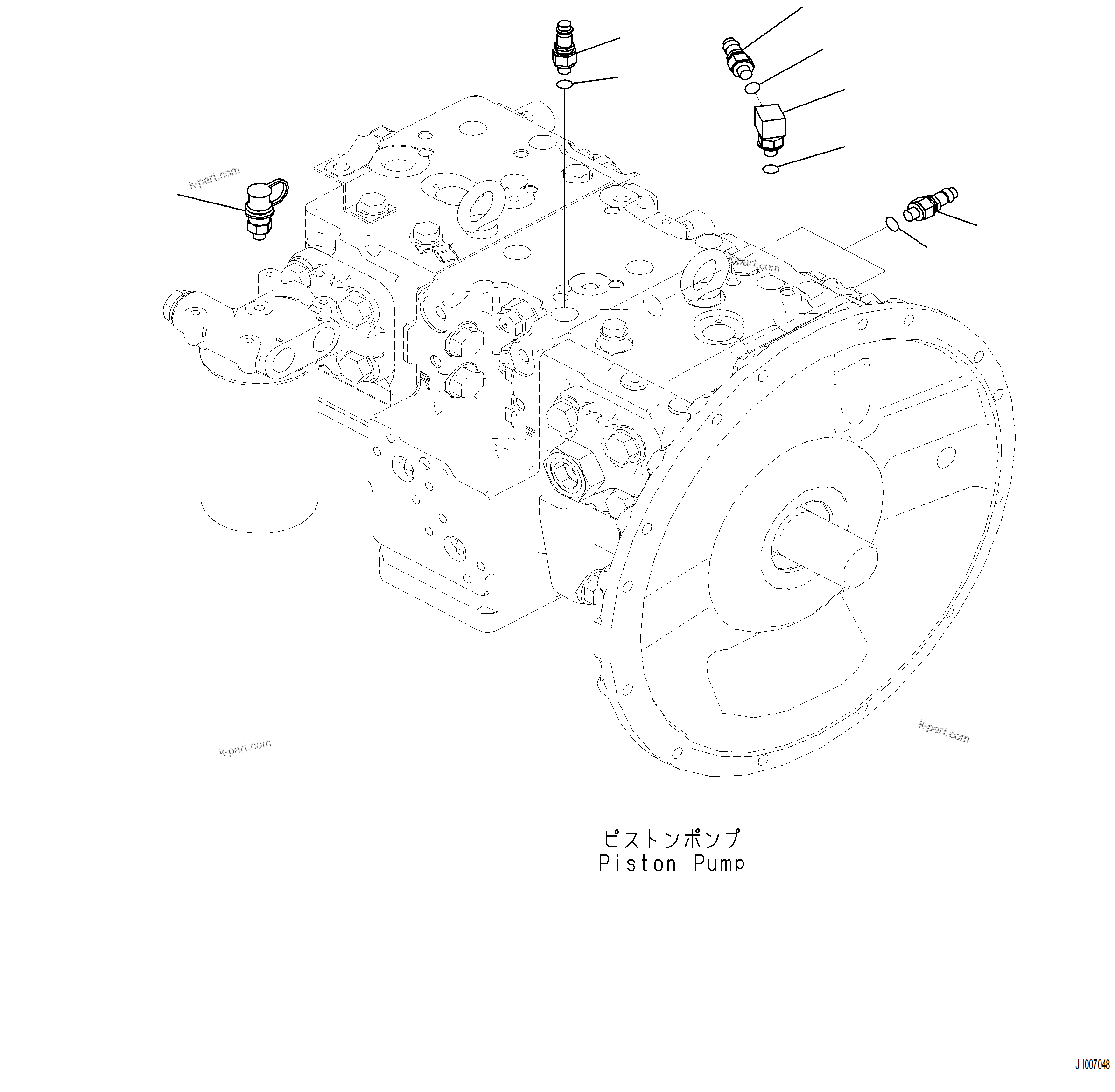 Komatsu parts book diagram for PC230F-11 SN A20700-UP: W0111-001001 PREVENTIVE MAINTENANCE SERVICE CONNECTORS