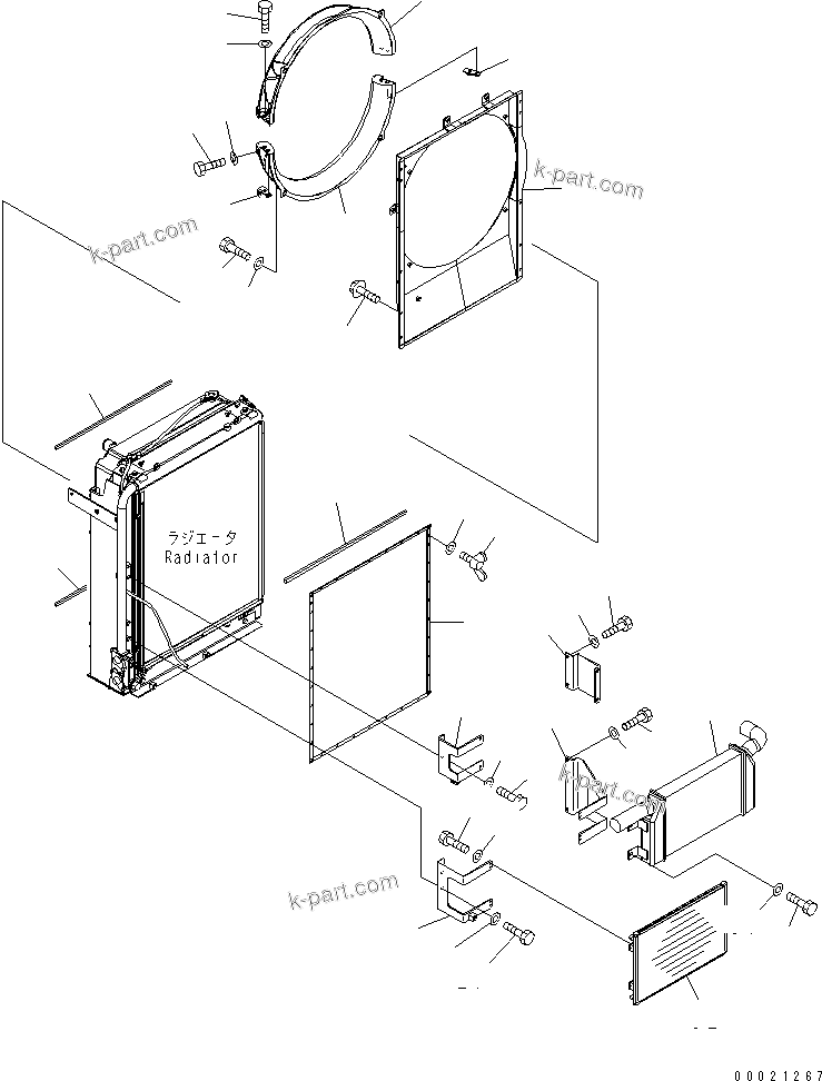 Komatsu parts book diagram for PC230LC-7-BA S/N 11001-UP: COOLING (AFTER COOLER AND CONDENSER) (WITH AIR CONDITIONER)(#15001-)