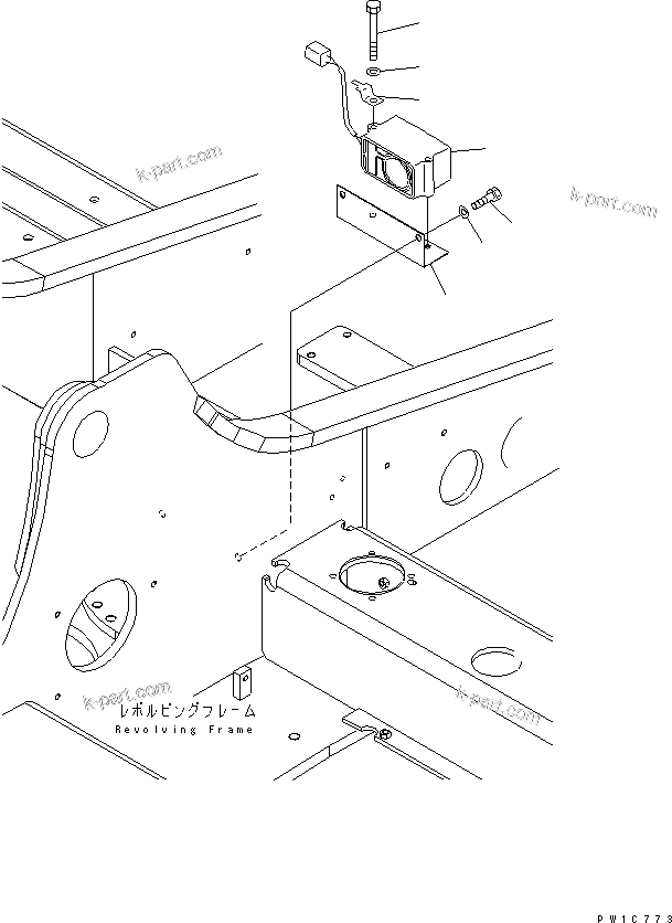Komatsu parts book diagram for PC230LC-7-BA S/N 11001-UP: TRAVEL ALARM(#11001-15000)