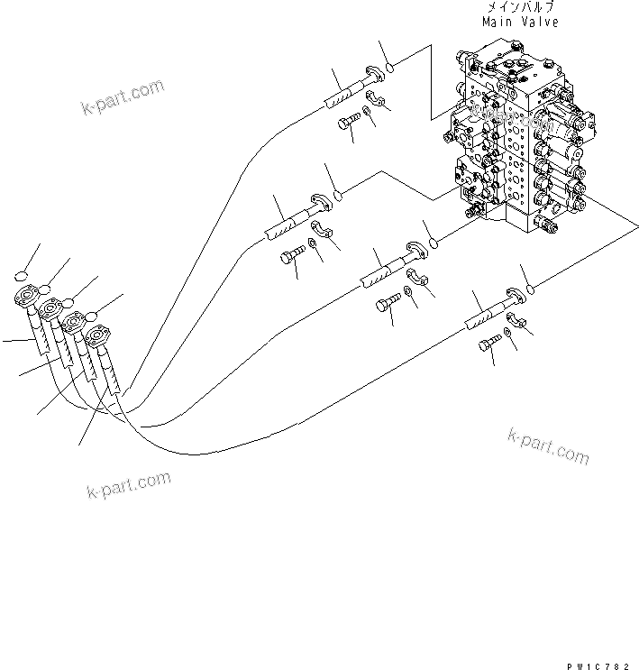Komatsu parts book diagram for PC230LC-7-BA S/N 11001-UP: ARM AND BUCKET LINE
