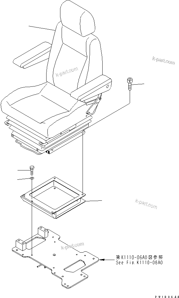 Komatsu parts book diagram for PC230LC-7-BA S/N 11001-UP: OPERATOR'S SEAT (FABLIC)