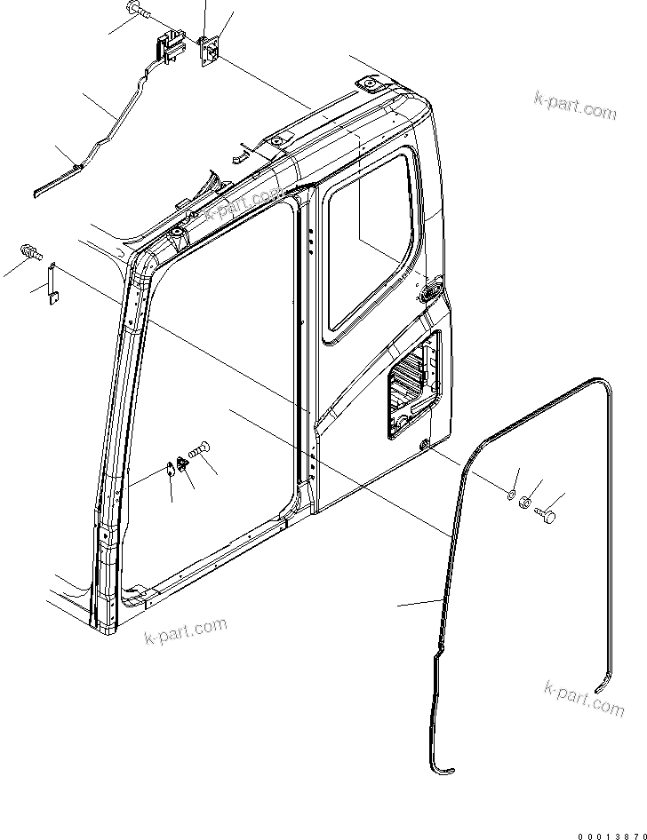 Komatsu parts book diagram for PC230LC-7-BA S/N 11001-UP: OPERATOR'S CAB (OPEN LOCK)(#11001-15000)