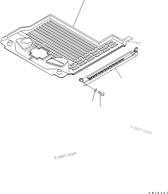 Komatsu parts book diagram for PC230LC-7-BA S/N 11001-UP: FLOOR MAT (1 ACTUATOR)(#11001-15000)