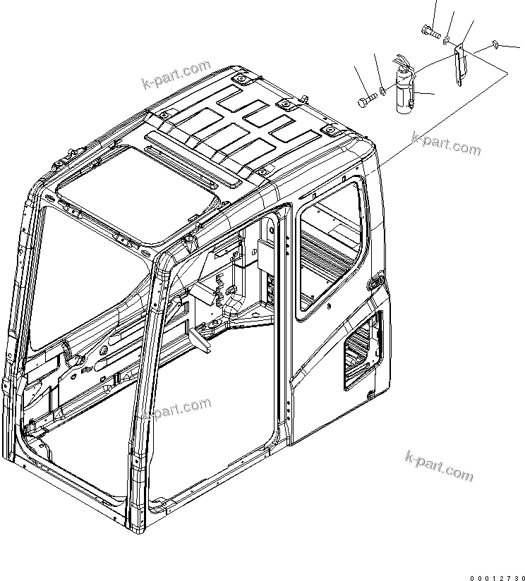 Komatsu parts book diagram for PC230LC-7-BA S/N 11001-UP: FIRE EXTINGUISHER (JAPANESE)(#15001-)