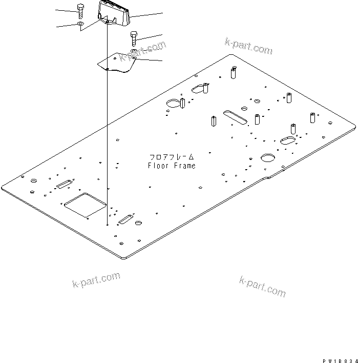 Komatsu parts book diagram for PC230LC-7-BA S/N 11001-UP: FLOOR FRAME (FOOT REST) (L.H.)(#11001-15000)