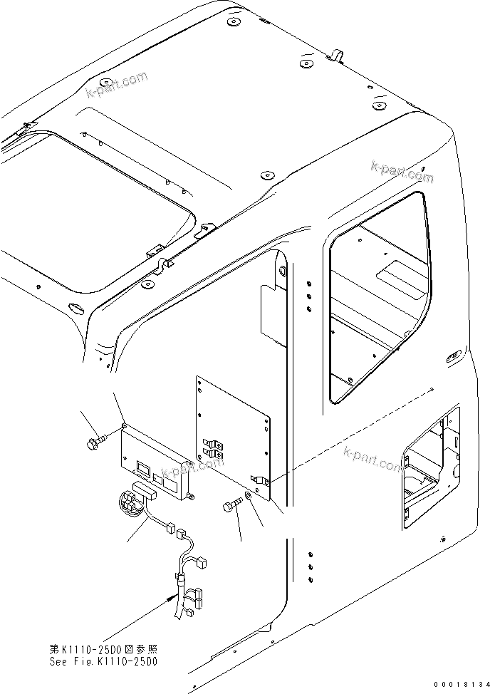 Komatsu parts book diagram for PC230LC-7-BA S/N 11001-UP: FLOOR FRAME (OPERATOR'S CAB) (KOMTRAX)COVER)(#15001-)