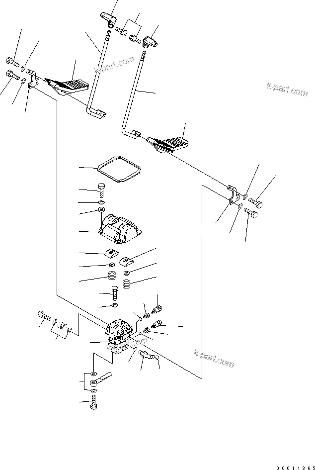 Komatsu parts book diagram for PC230LC-7-BA S/N 11001-UP: FLOOR FRAME (OPERATOR'S CAB) (TRAVEL CONTROL)(#15001-)