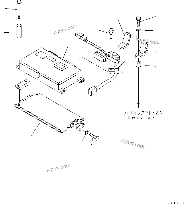 Komatsu parts book diagram for PC230LC-7-BA S/N 11001-UP: FLOOR FRAME (KOMTRAX)(#11001-15000)