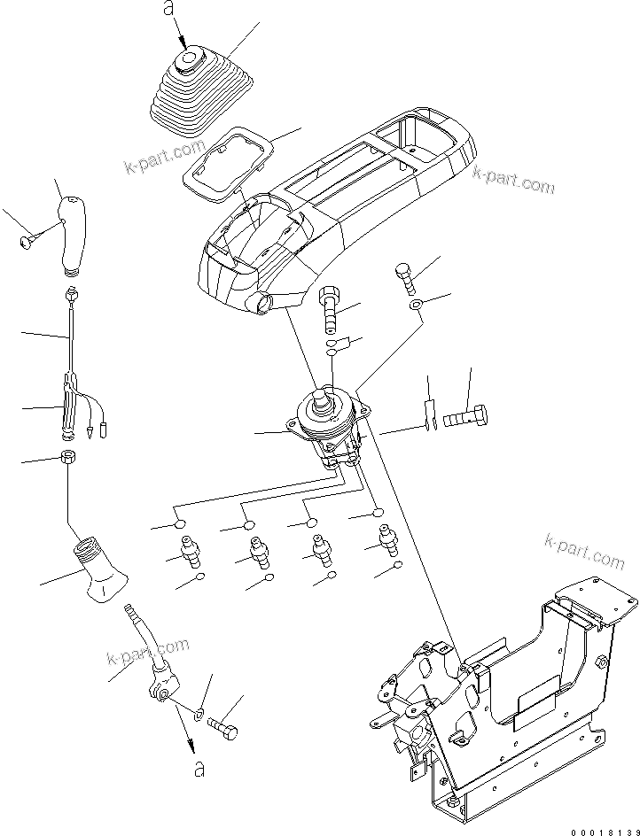 Komatsu parts book diagram for PC230LC-7-BA S/N 11001-UP: FLOOR FRAME (OPERATOR'S CAB) (LEVER AND VALVE) (L.H.)(#15001-)