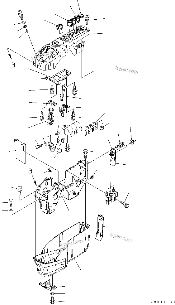 Komatsu parts book diagram for PC230LC-7-BA S/N 11001-UP: FLOOR FRAME (OPERATOR'S CAB) (CONSOLE) (R.H.)(#15001-)